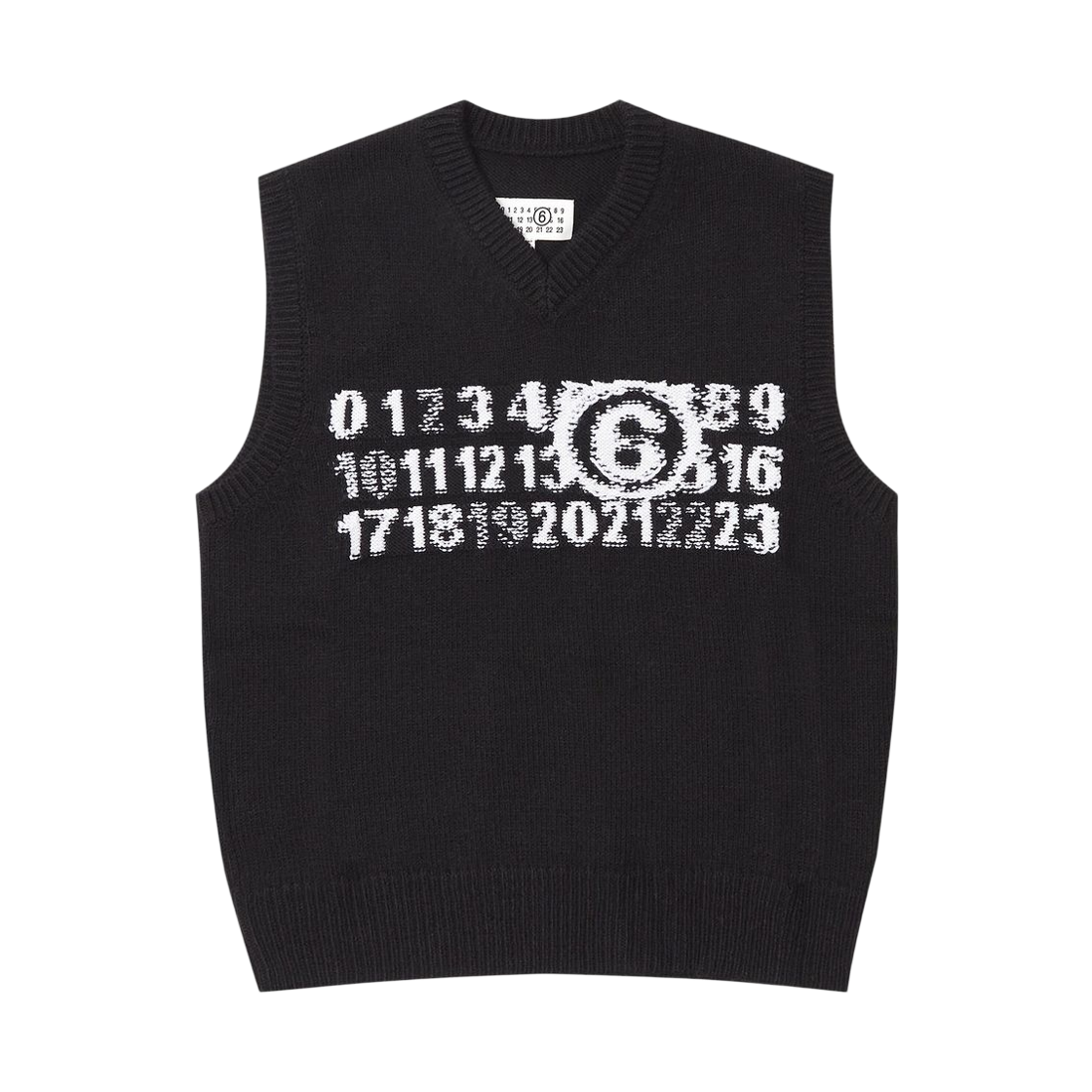SH0FB0002S18450900 MM6 Maison Margiela Logo Sleeveless Knit Vest Black