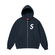 Supreme S Logo Zip Up Hooded Sweatshirt Navy - 25FW