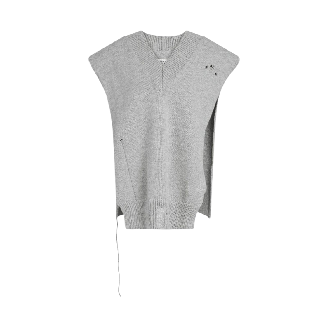 S51TH0072S17486857M (W) Maison Margiela Distressed Side Slit Knit Vest Grey