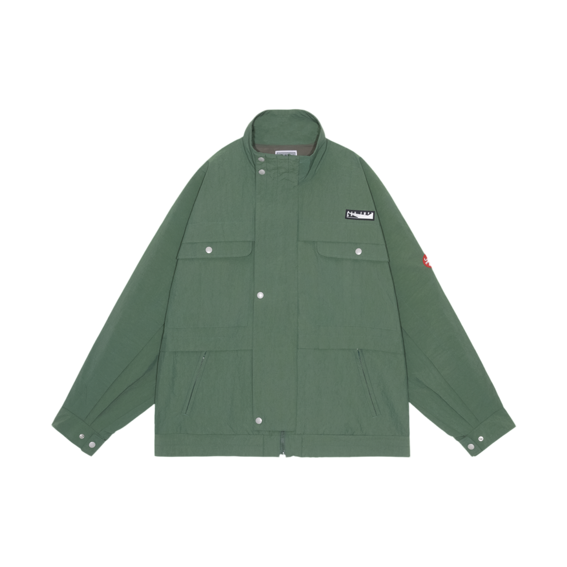 - Cav Empt Nylon Flap Sleeve Jacket Green - 25FW