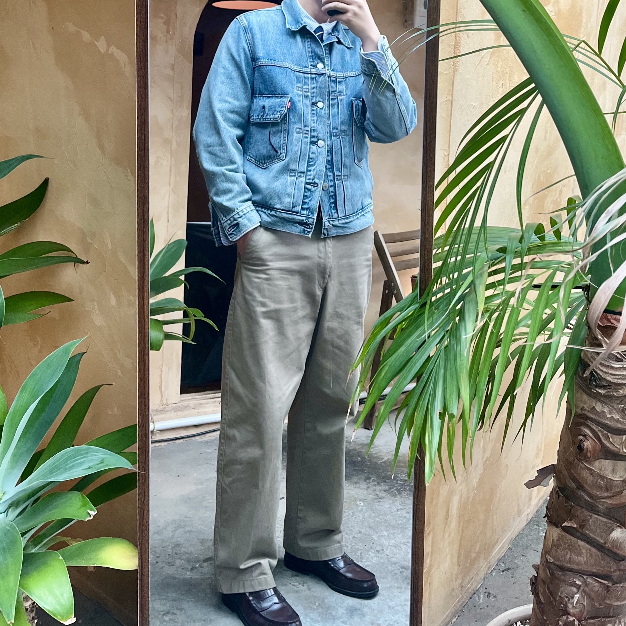 Haruta HS-906 Penny Loafer Brown 착용 스타일