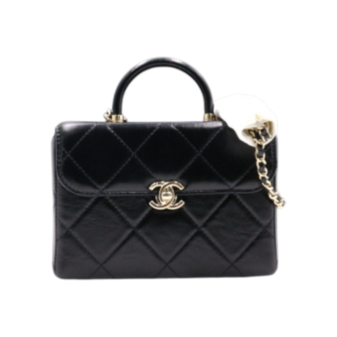 IT24OM5N6PFB Chanel 23-24 Season Black Calfskin Small Box Tote & Shoulder Bag