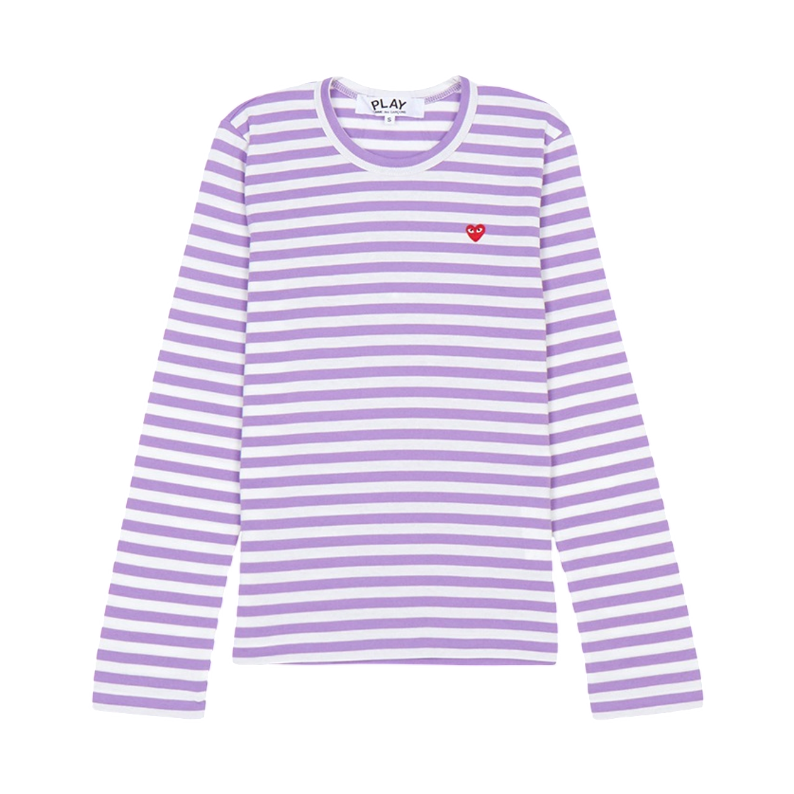 AZ-T217-051-4 (W) Comme des Garcons Mini Redwappen Striped Long Sleeve T Shirt Purple