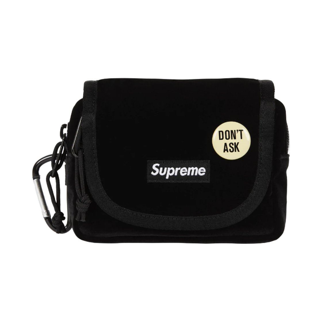 슈프림 벨벳 미니 파우치 블랙 - 25FW
