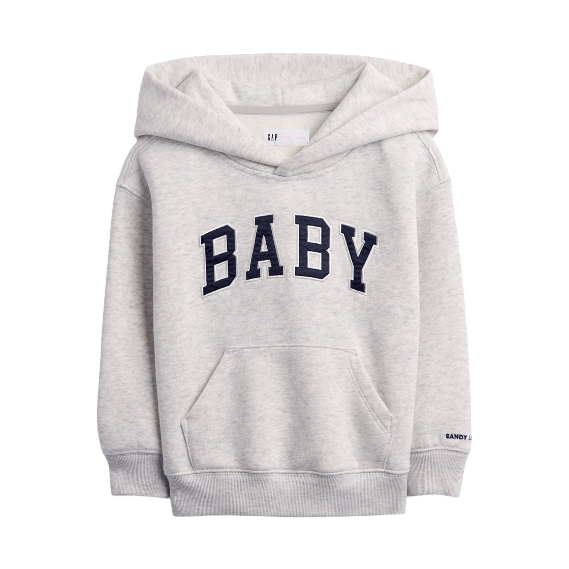 (키즈) 갭 × 샌디 리앙 베이비 & 토들러 빈티지소프트 로고 후드 라이트 헤더 그레이((Kids) Gap × Sandy Liang Baby & Toddler VintageSoft Logo Hoodie Light Heather Grey)