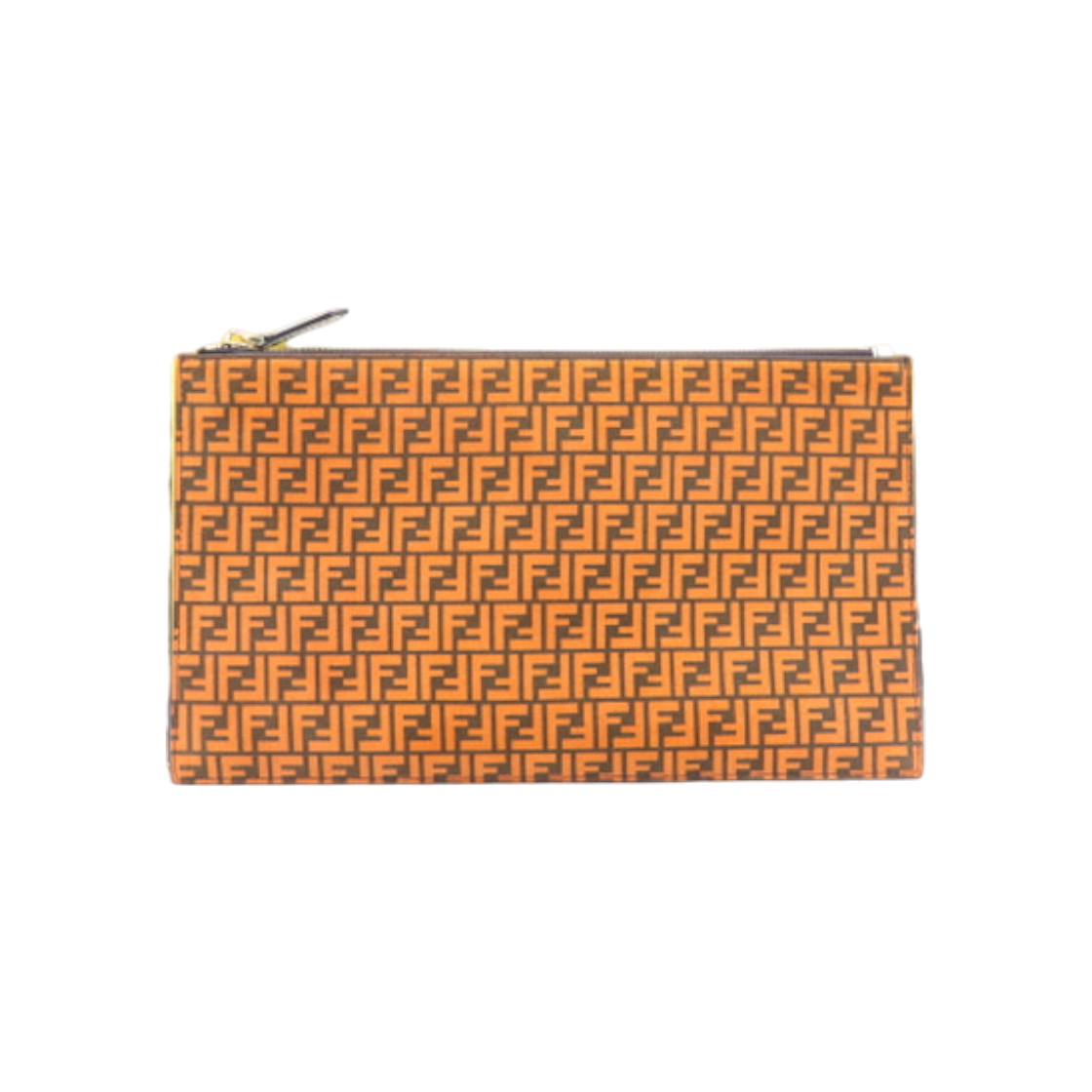 ITMQ2563II9L Fendi FF Logo Suede Medium Flat Clutch Bag