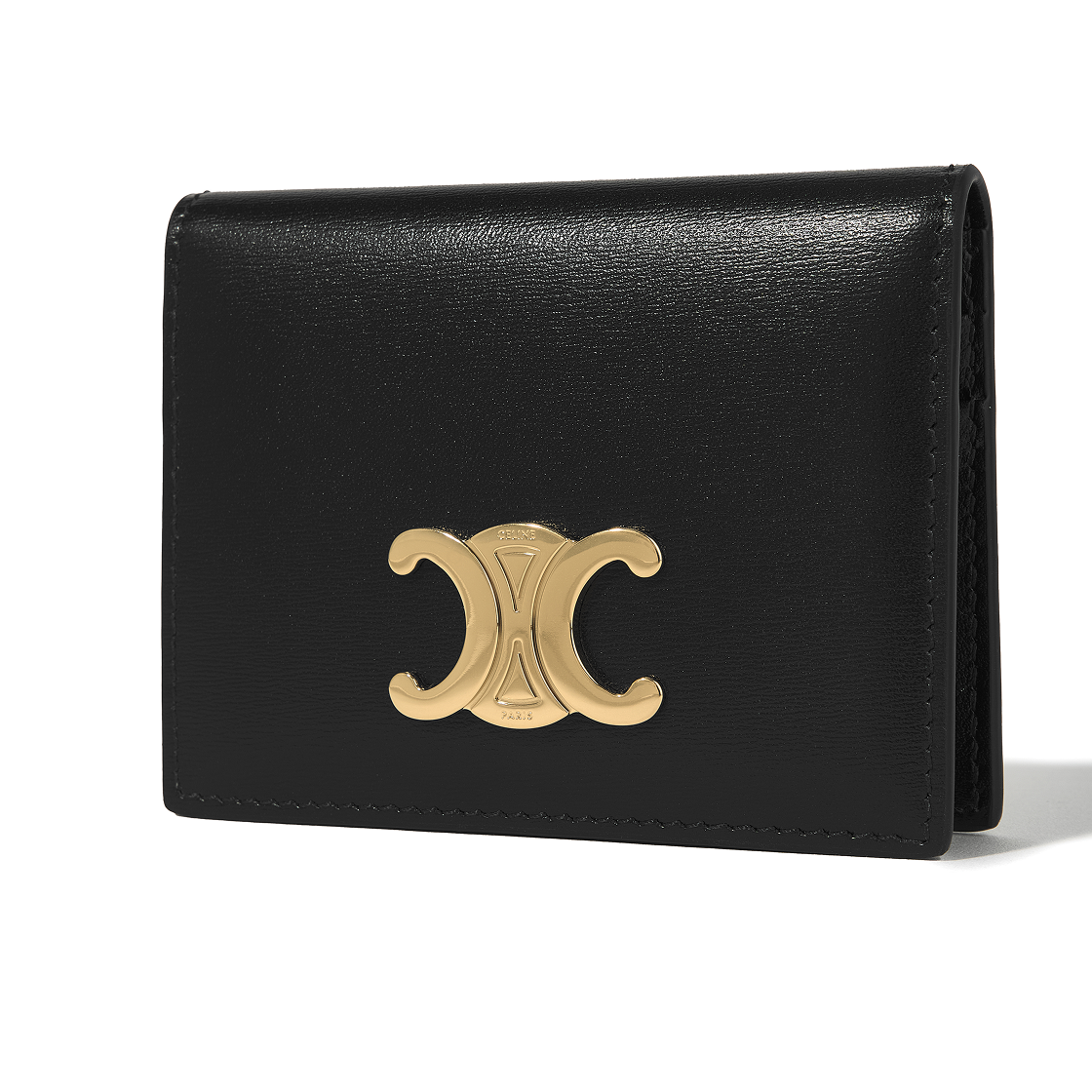 셀린느 바이폴드 카드 홀더 샤이니 카프스킨 블랙(Celine Bi-Fold Card Holder in Shiny Calfskin Black) - 4