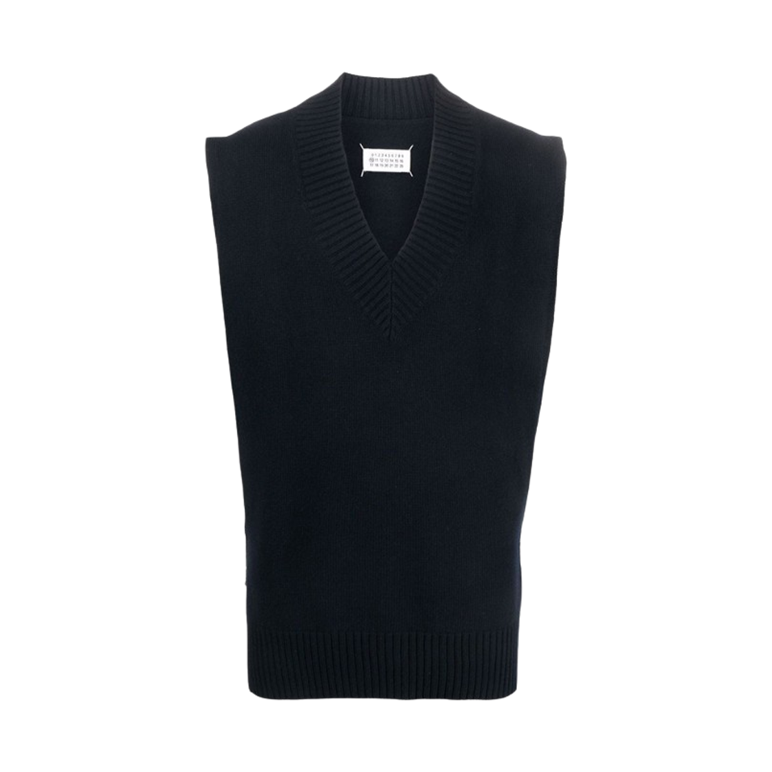 S50TH0055S17993511 Maison Margiela Sleeveless V-Neck Sweater Navy