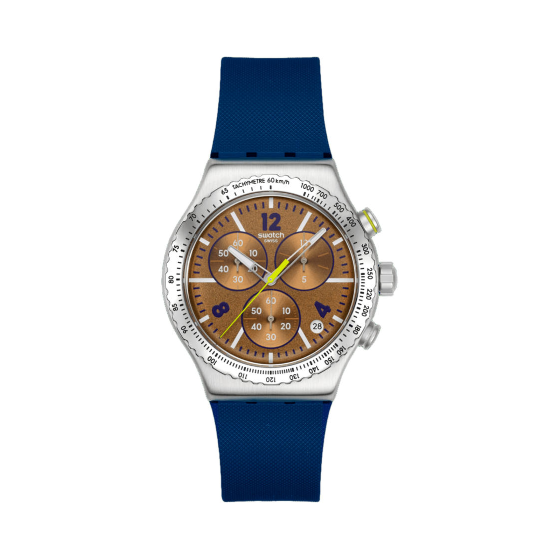 YVS534 Swatch Sidereal Glow 43mm Quartz Dark Blue Brown