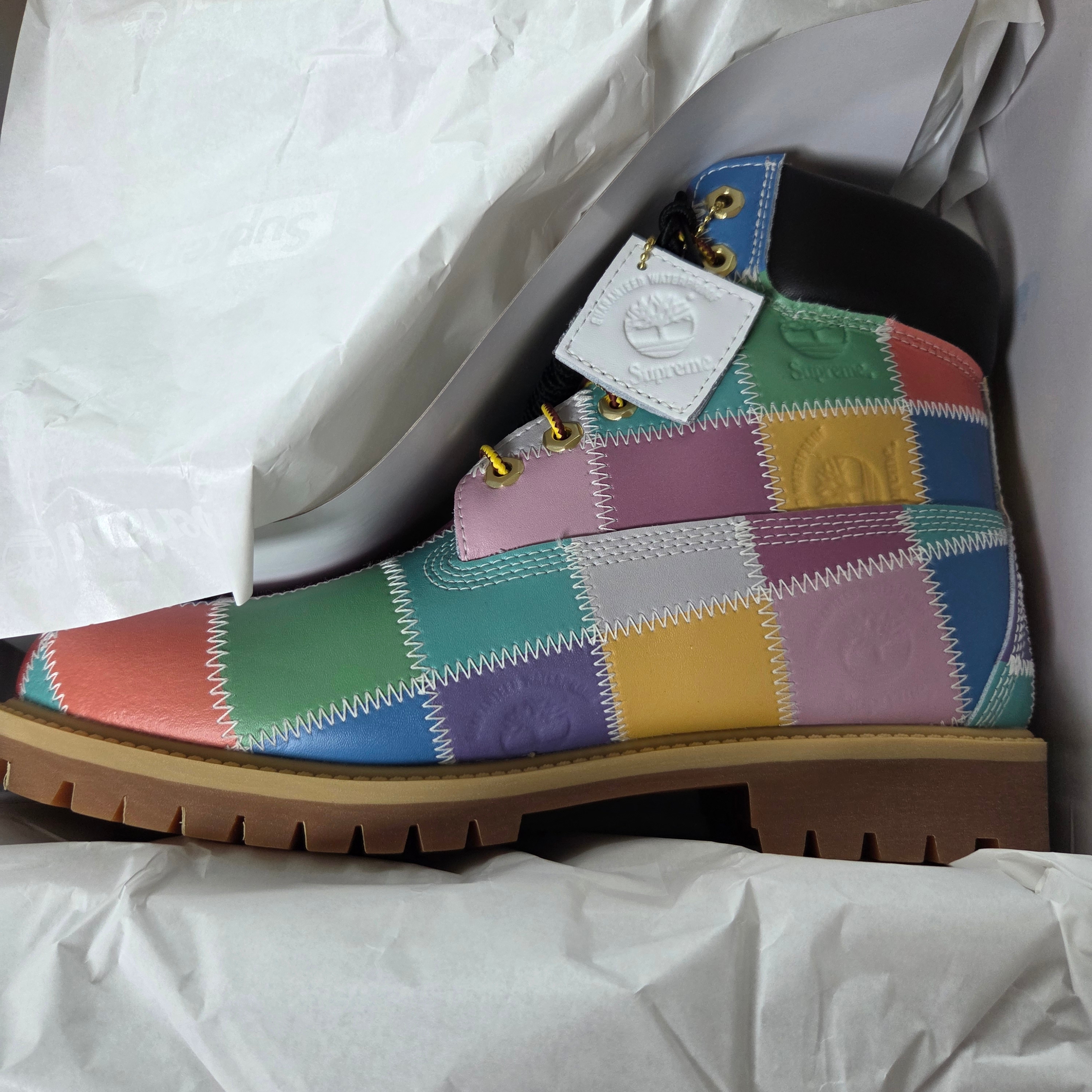 Timberland x Supreme Patchwork 6 Inch Premium Waterproof Boot Multicolor - 25FW - Medium 착용 스타일 - 2