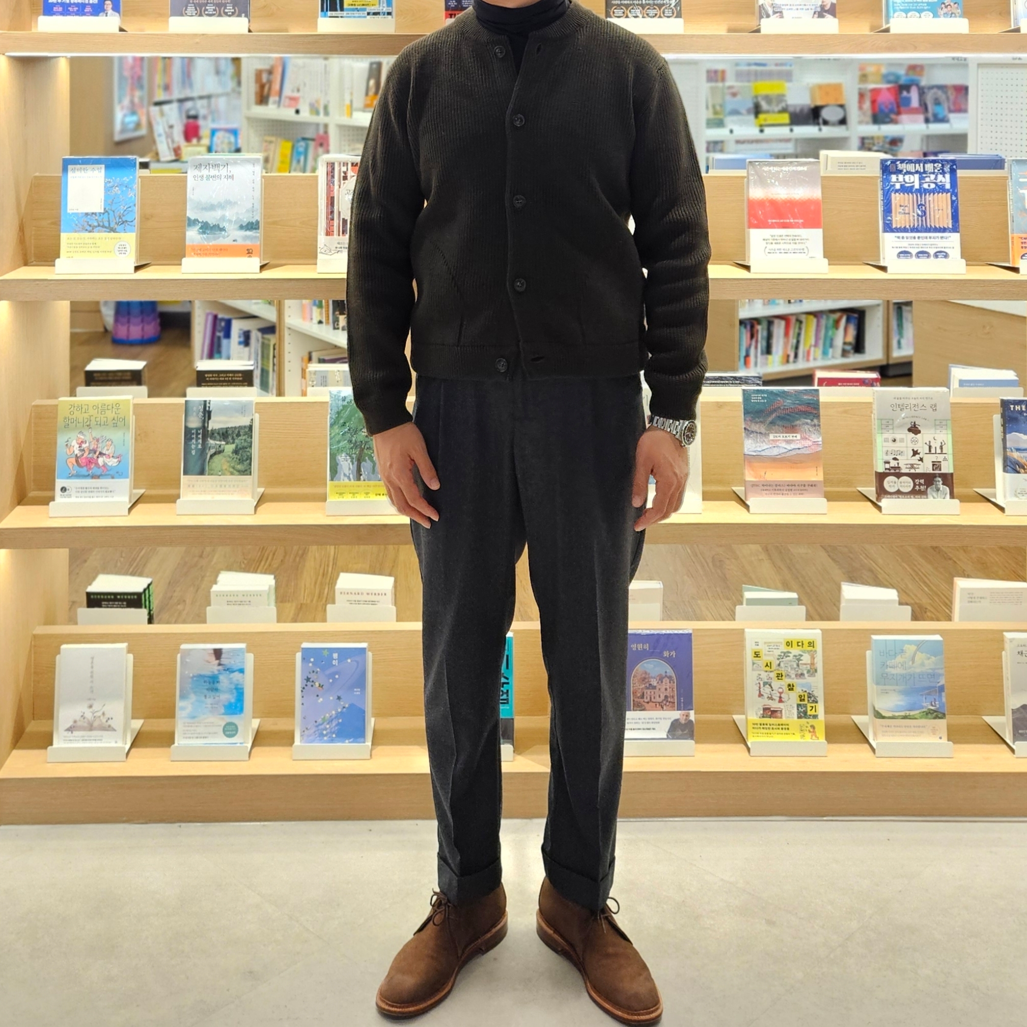 Andersen Andersen Skipper Jacket Hunting Green, Alden 1493 Suede Unlined Chukka Boot Snuff - D 착용 스타일 - 2