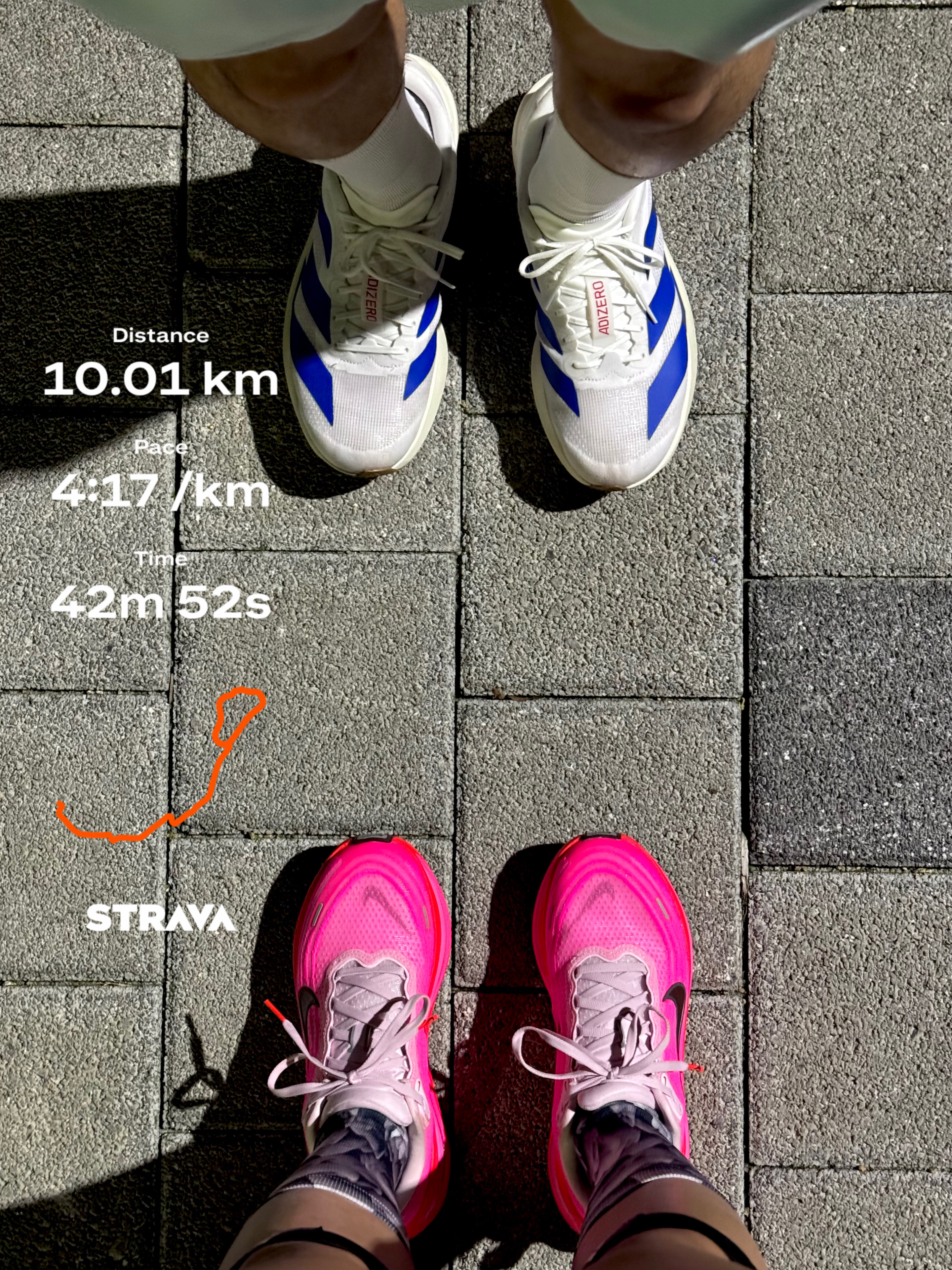(W) Nike Vomero Plus Hyper Pink Bright Crimson, Adidas Adizero EVO SL Cloud White Royal Blue 착용 스타일
