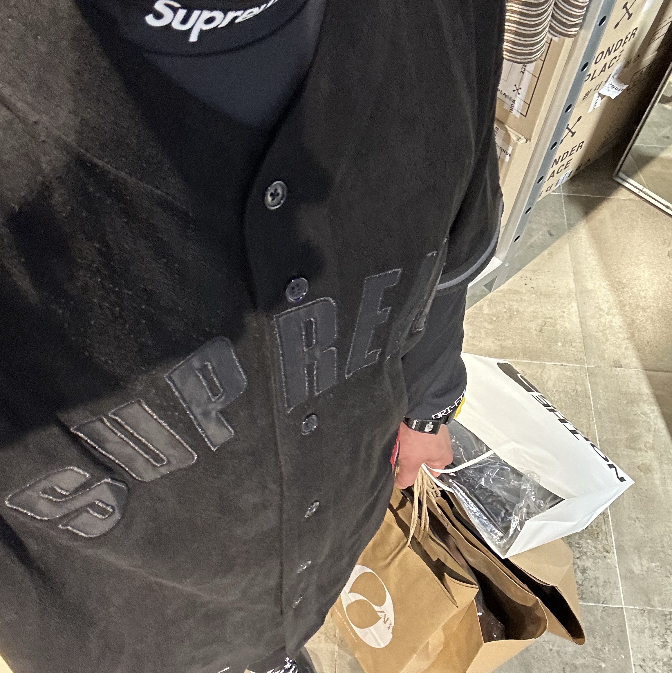 Supreme x Nike ACG Jersey Black - 22FW, Nike x Supreme Air Force 1 Low Black 착용 스타일