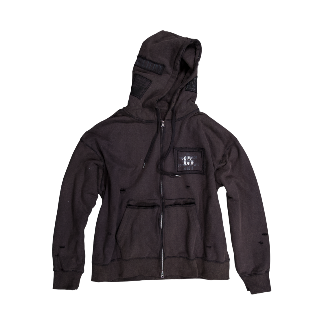 25-O007 Resurrection13 Hood Zip Up Black
