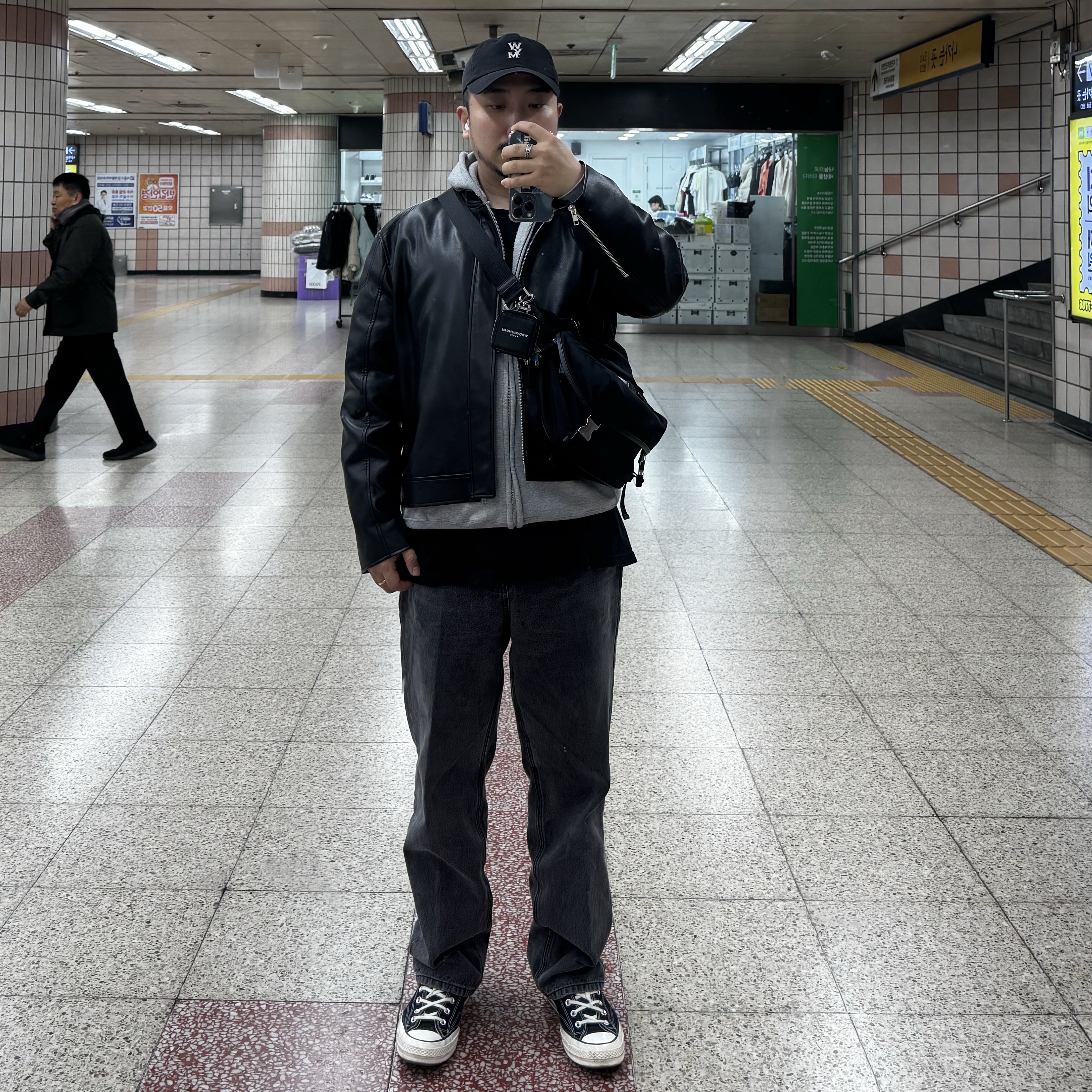 Converse Chuck 70 Ox Black - Standard, Wooyoungmi Logo Ball Cap Black - 25SS 착용 스타일