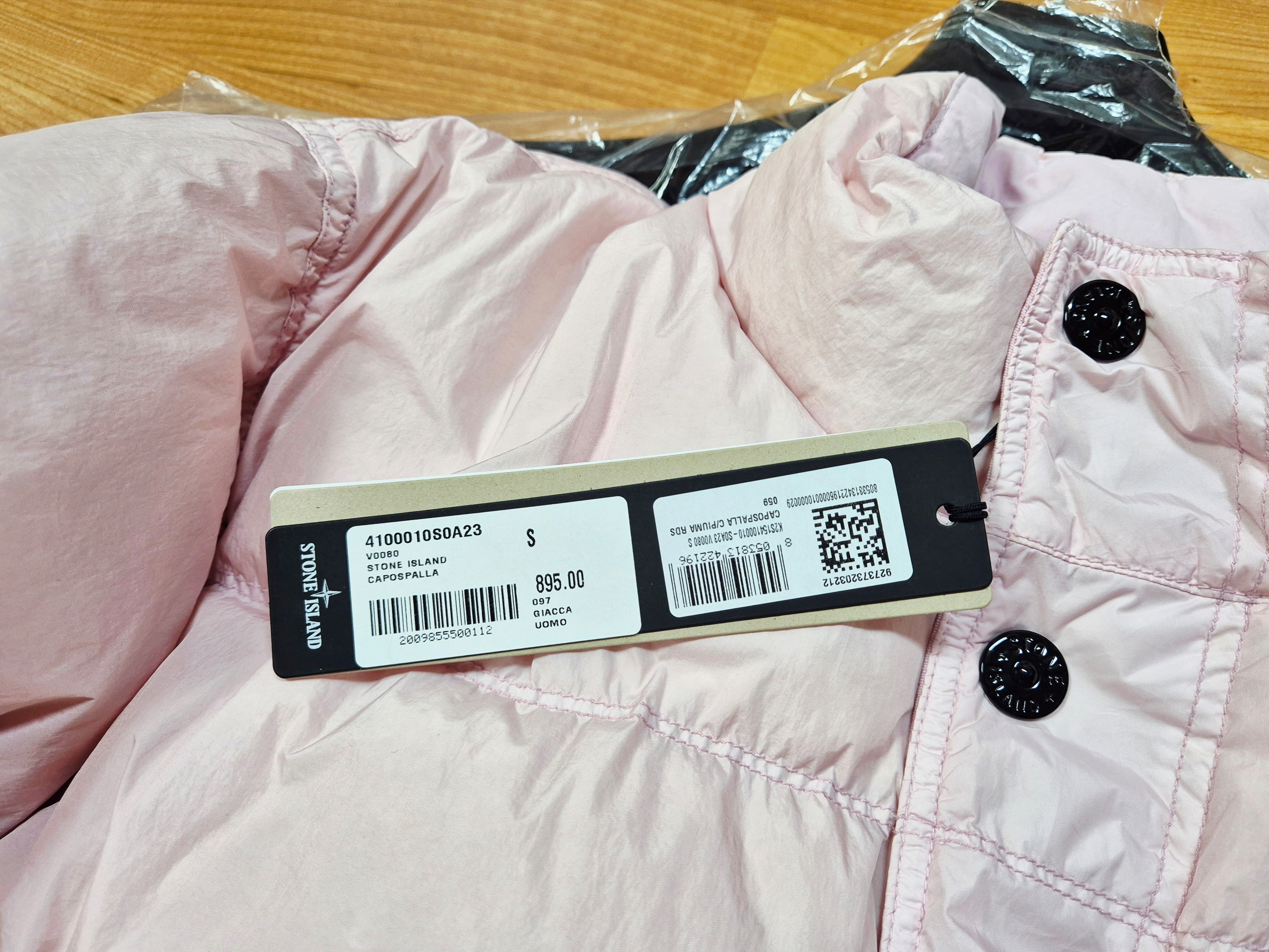 Stone Island 4100010 Crinkle Reps NY Recycled Nylon Down Jacket with Wind Resistance Pink - 25FW 착용 스타일 - 2