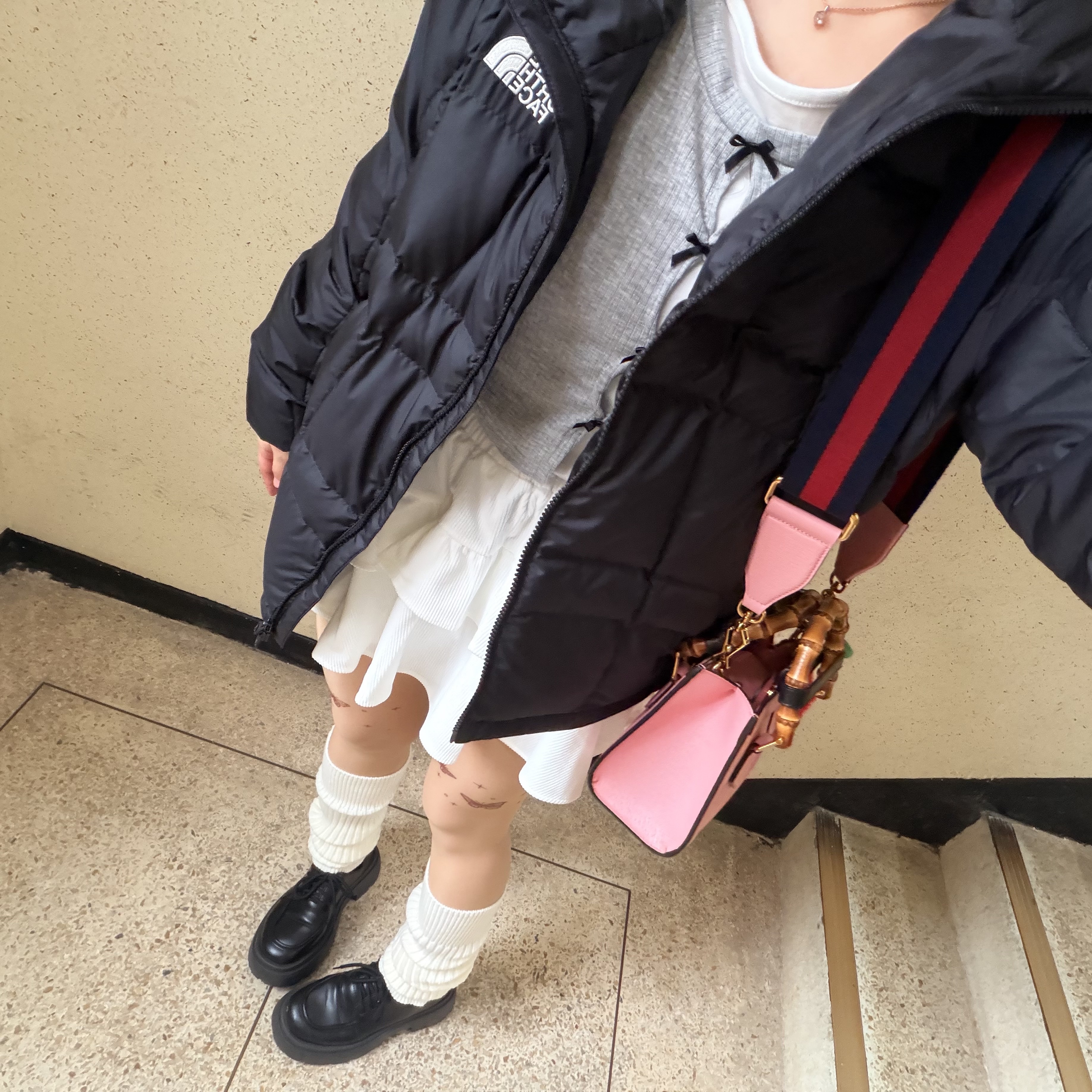 The North Face White Label Wave LT On Ball Jacket Black 착용 스타일