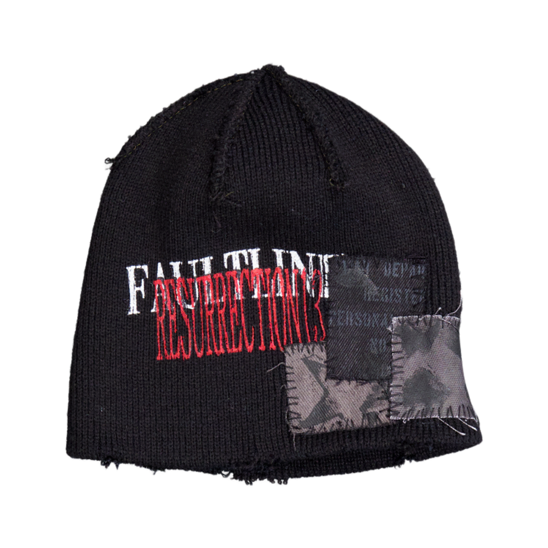 25-AC007 Resurrection13 Patch Work Beanie Black