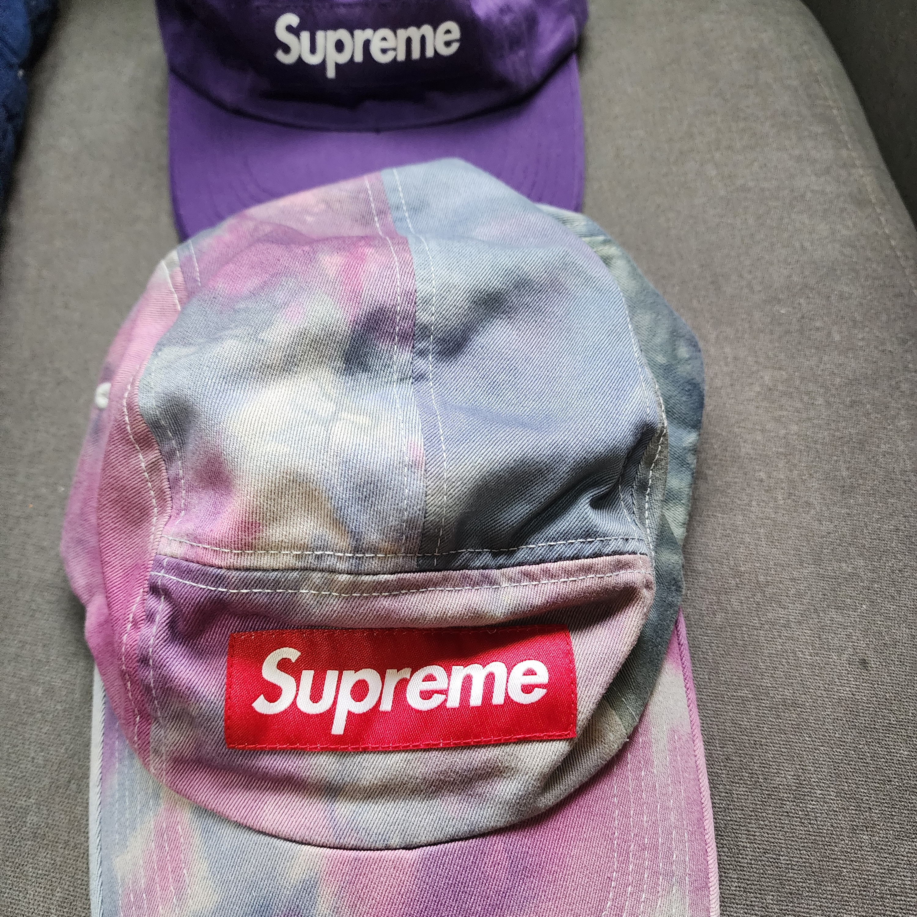 Supreme Washed Chino Twill Camp Cap Multi-Color - 21SS, Supreme Washed Chino Twill Camp Cap Purple - 24SS 착용 스타일