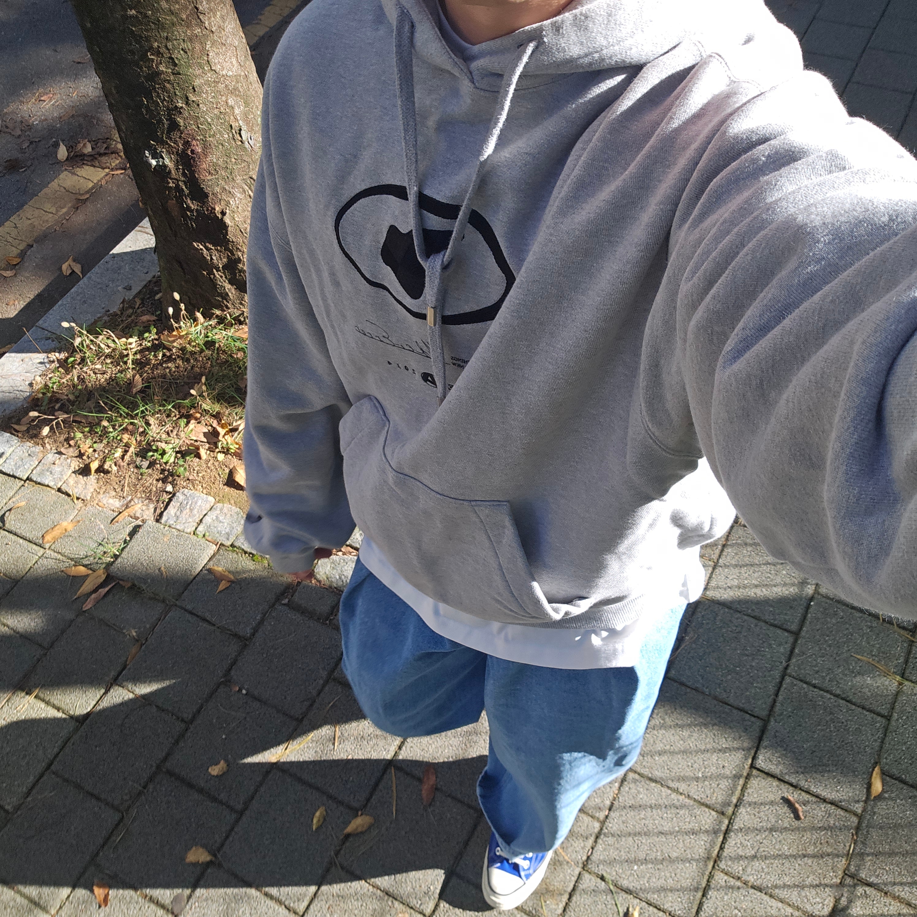 Converse Chuck 70 Ox Vintage Canvas Rush Blue, Ader Error Sig; TRS/SV Tag Jeans 02 Sky Blue 착용 스타일 - 2