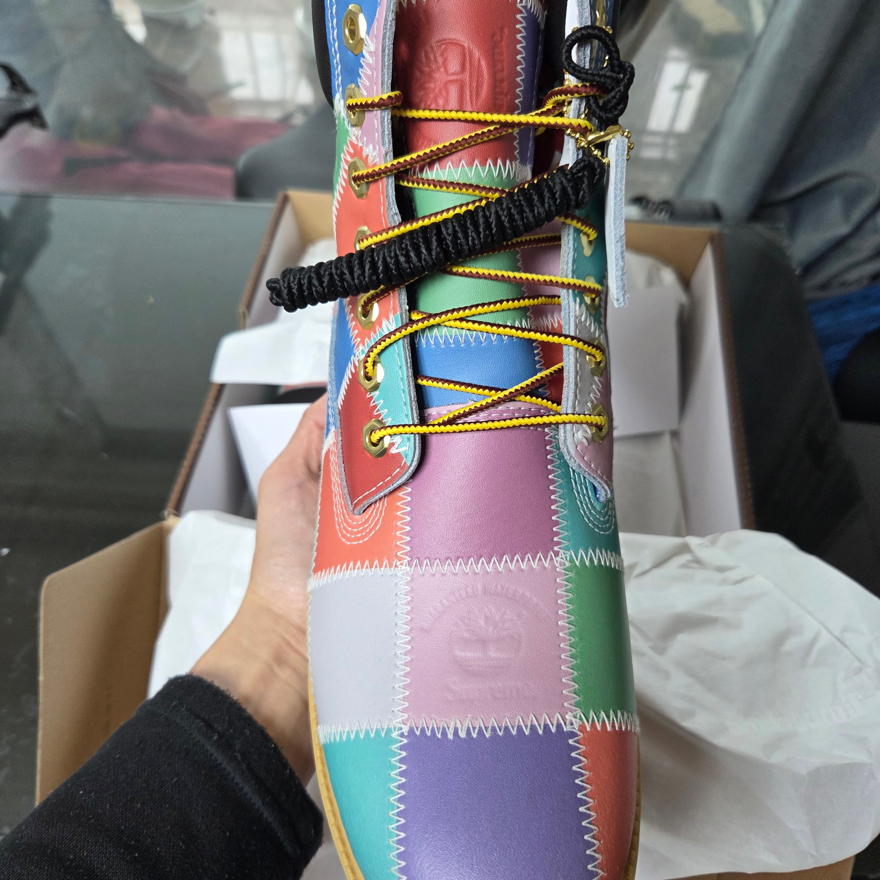 Timberland x Supreme Patchwork 6 Inch Premium Waterproof Boot Multicolor - 25FW - Medium 착용 스타일 - 3