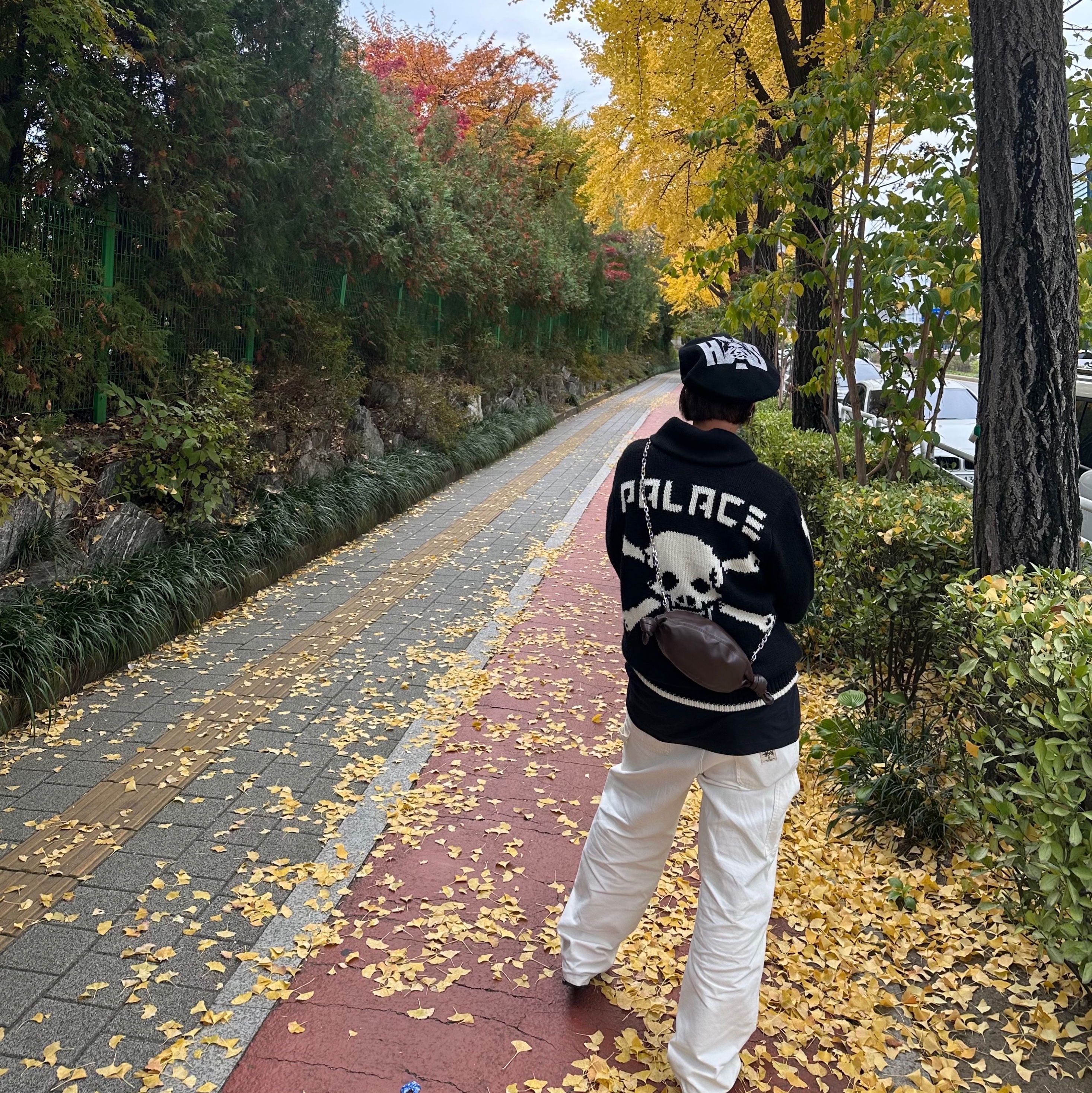 Palace Bones Cowichan Knit Black - 24FW 착용 스타일