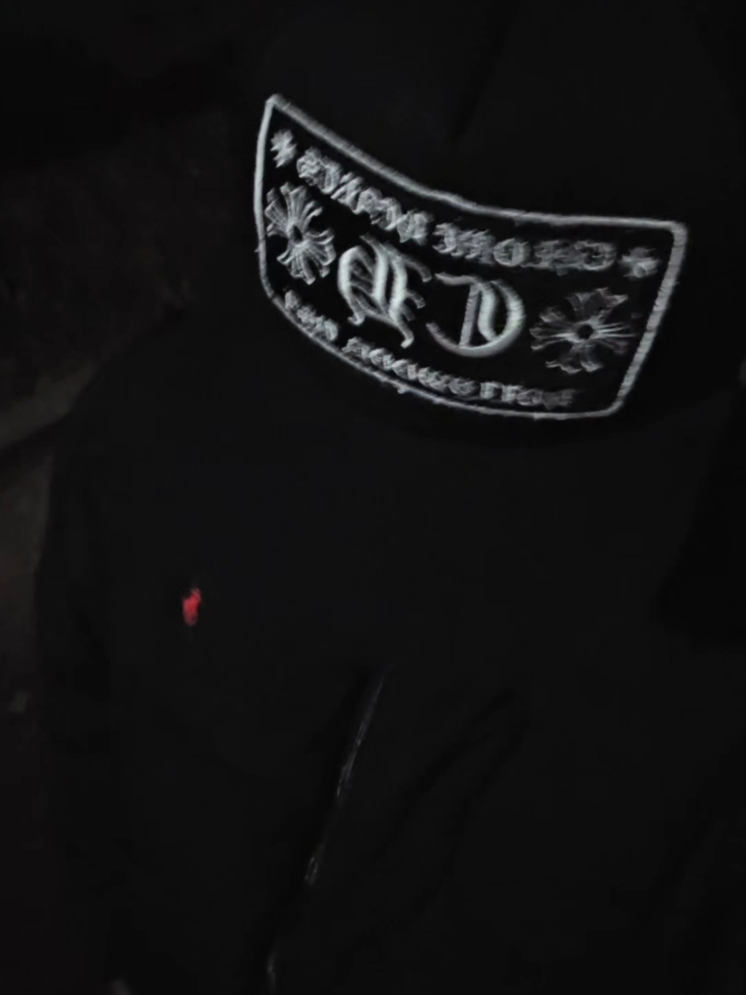 Chrome Hearts CH Hollywood Trucker Hat Black, Chrome Hearts Horseshoe Logo Sweatshirt Black 착용 스타일 - 1
