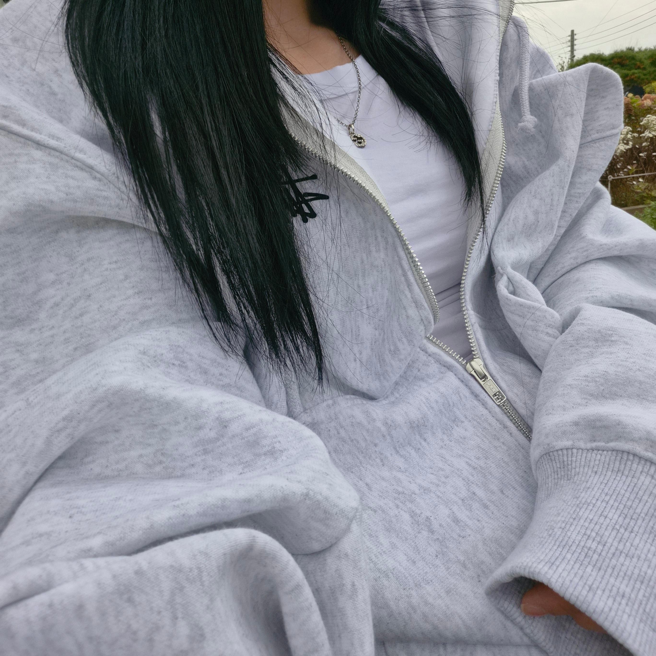 Stussy Basic Stussy Zip Hoodie Ash Heather, Gucci Interlocking G Pendant Necklace Silver 착용 스타일 - 2