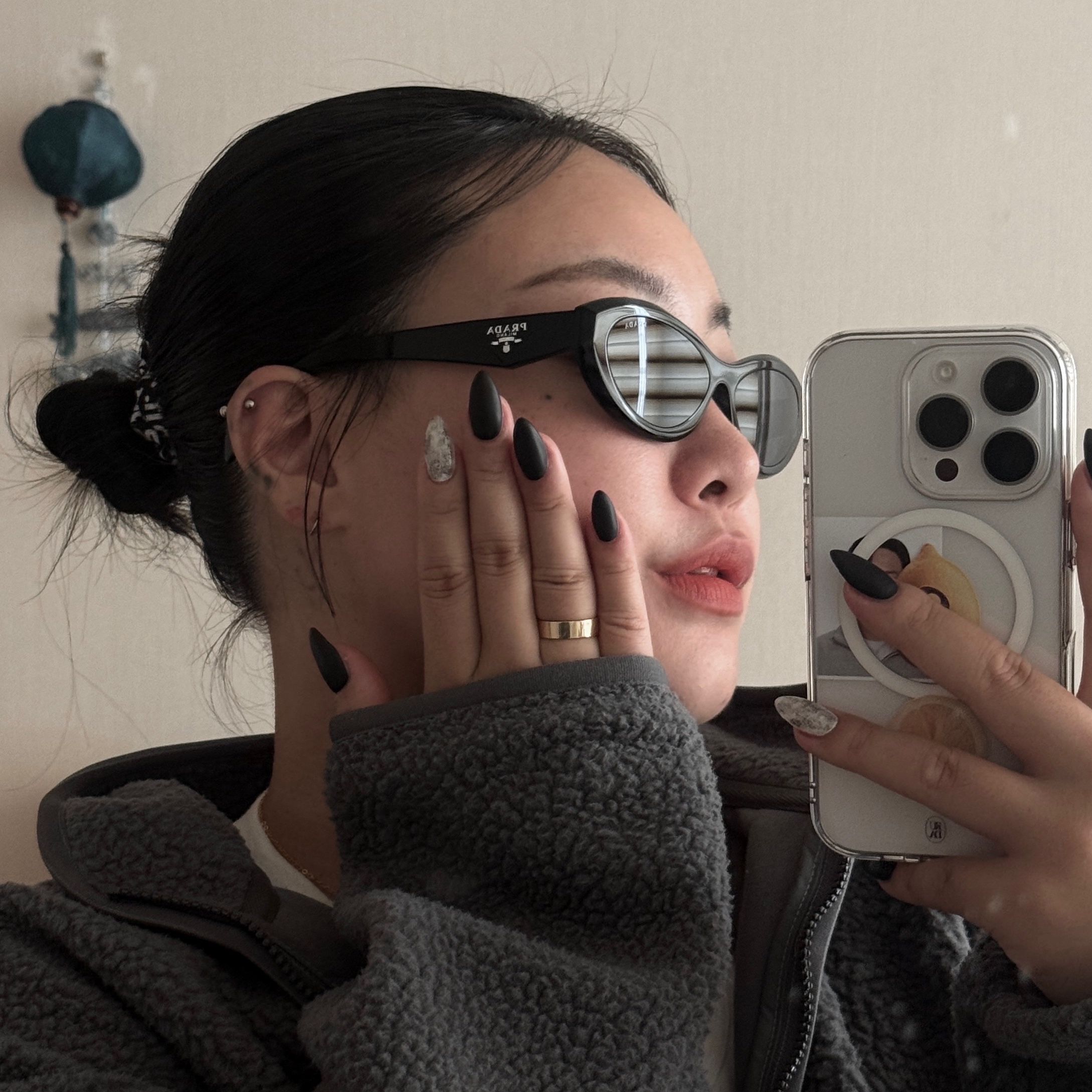 Prada Symbole Sunglasses Slate Gray Lenses Alternative fit, Nike Club Fleece Winterized Jacket Iron Grey - Asia 착용 스타일