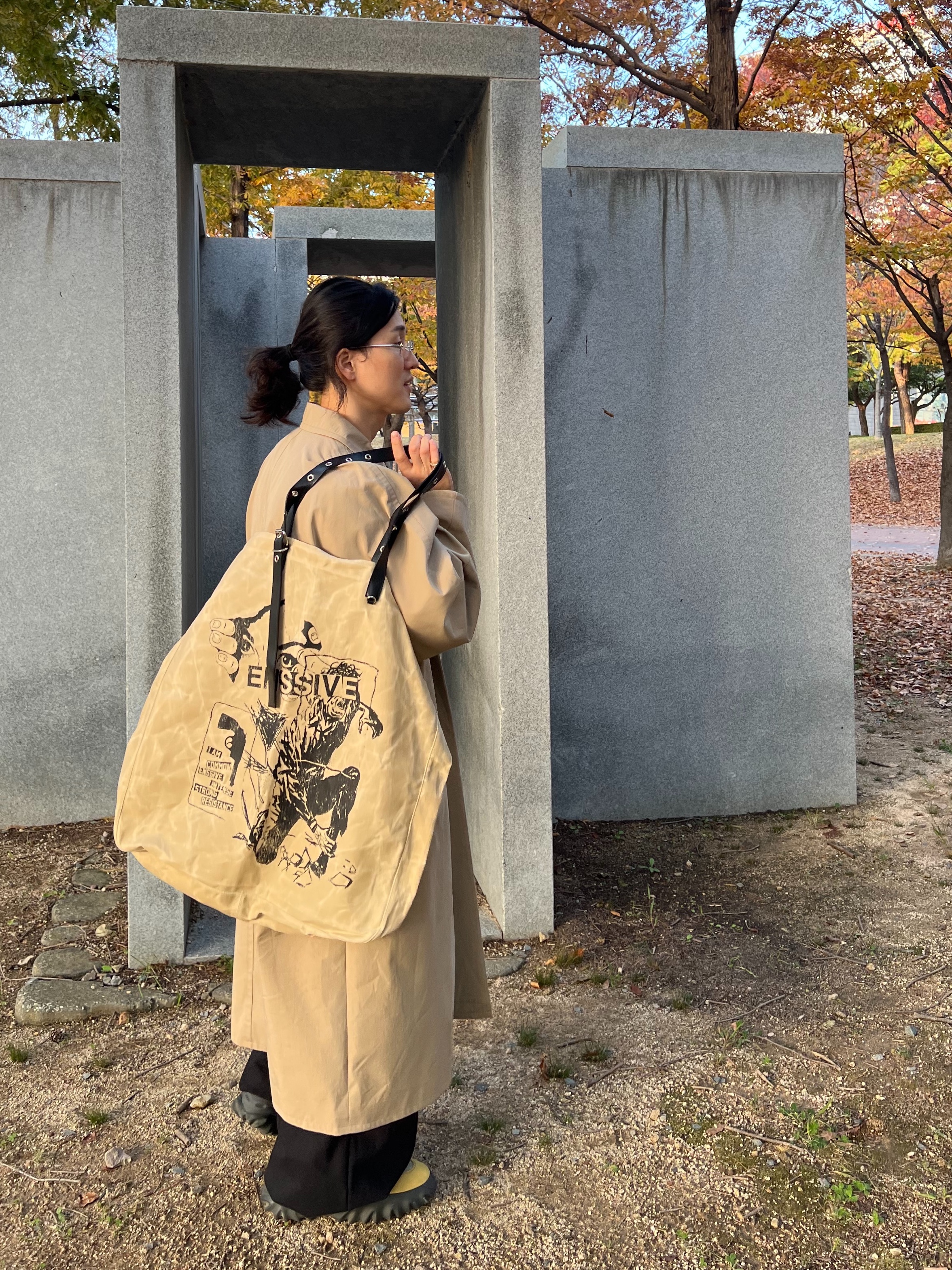 Oakley Factory Team Suede Flesh Edge Boots Yellow, STU Dolman Coat Beige 착용 스타일 - 6