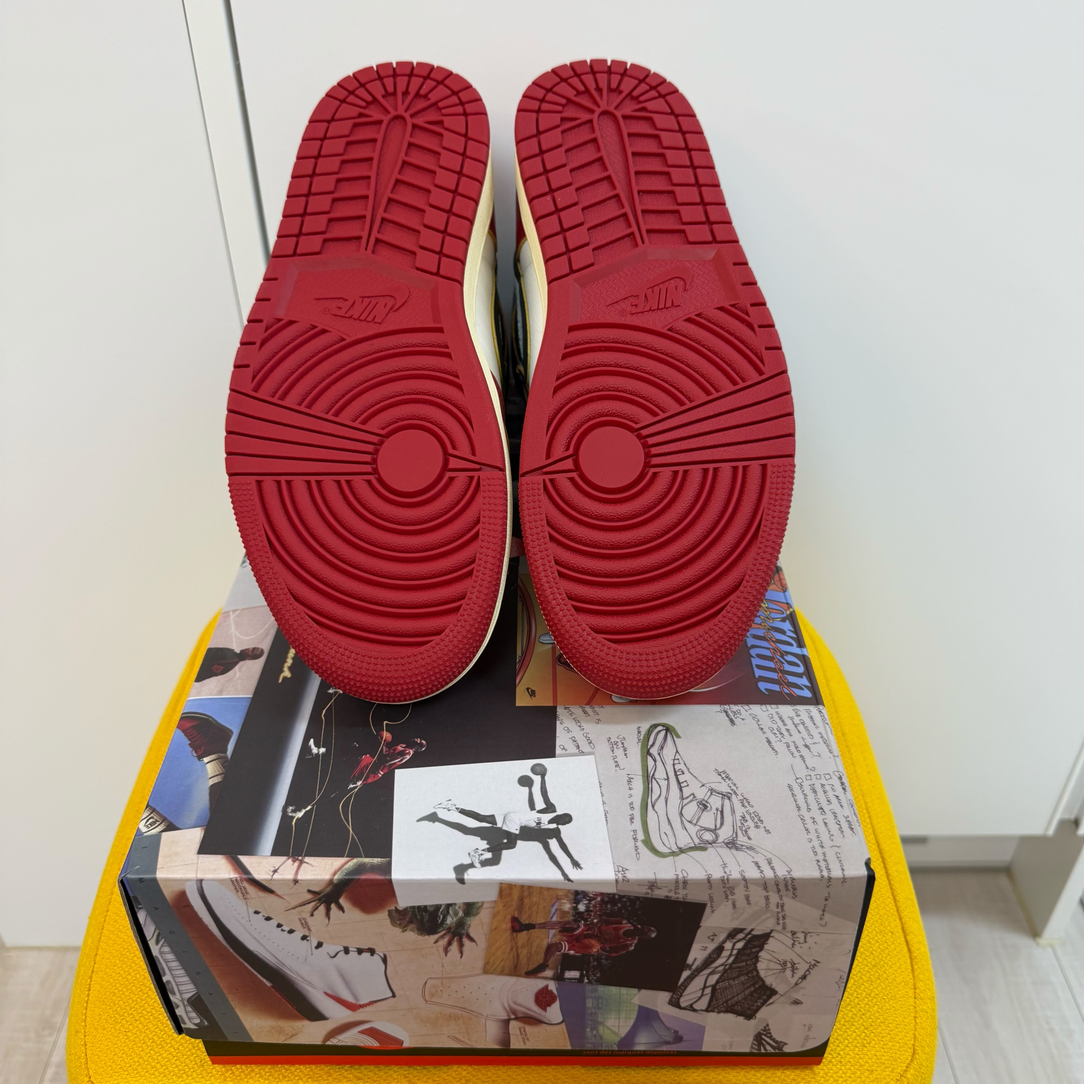 Jordan x Union Sweater Kinetic Green - Asia, Jordan 1 x Union Retro High OG Chicago Shadow 착용 스타일 - 5