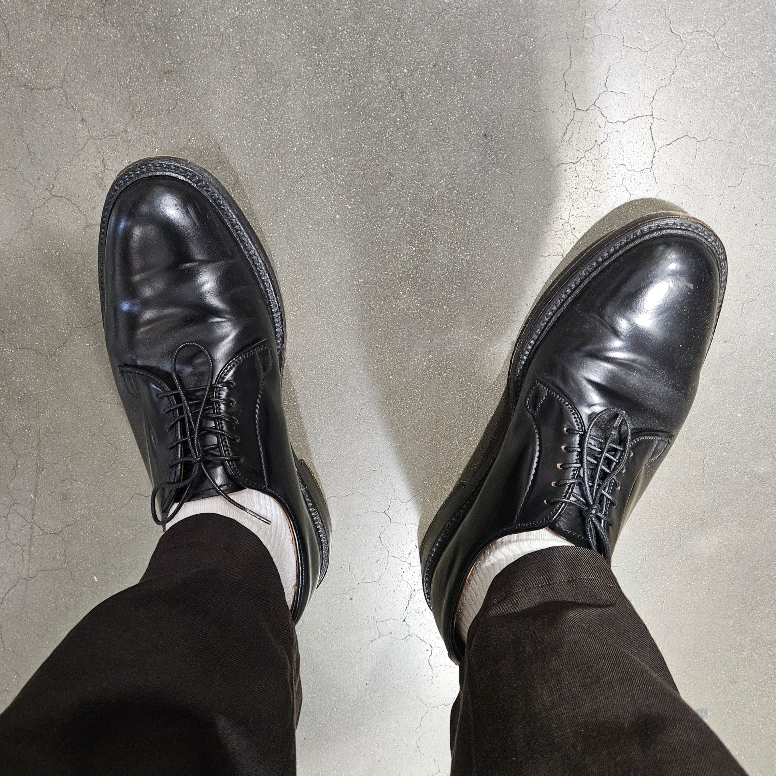 ssstein Fine Alpaca Knit Collared Cardigan Dark Brown - 24FW, Alden 9901 Cordovan Plain Toe Blucher Oxford Black - D 착용 스타일 - 4