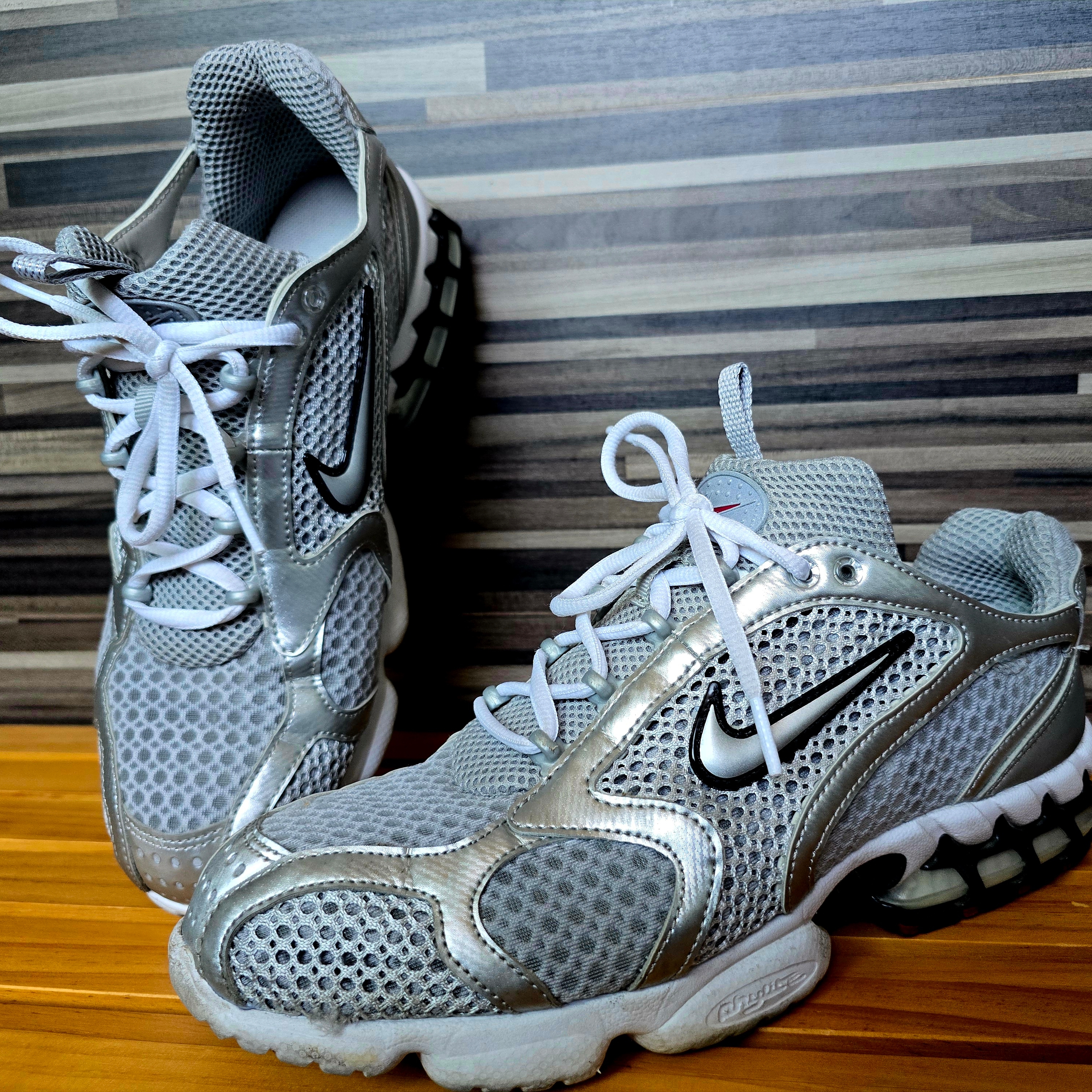Nike Air Zoom Spiridon Cage 2 Metallic Silver 착용 스타일