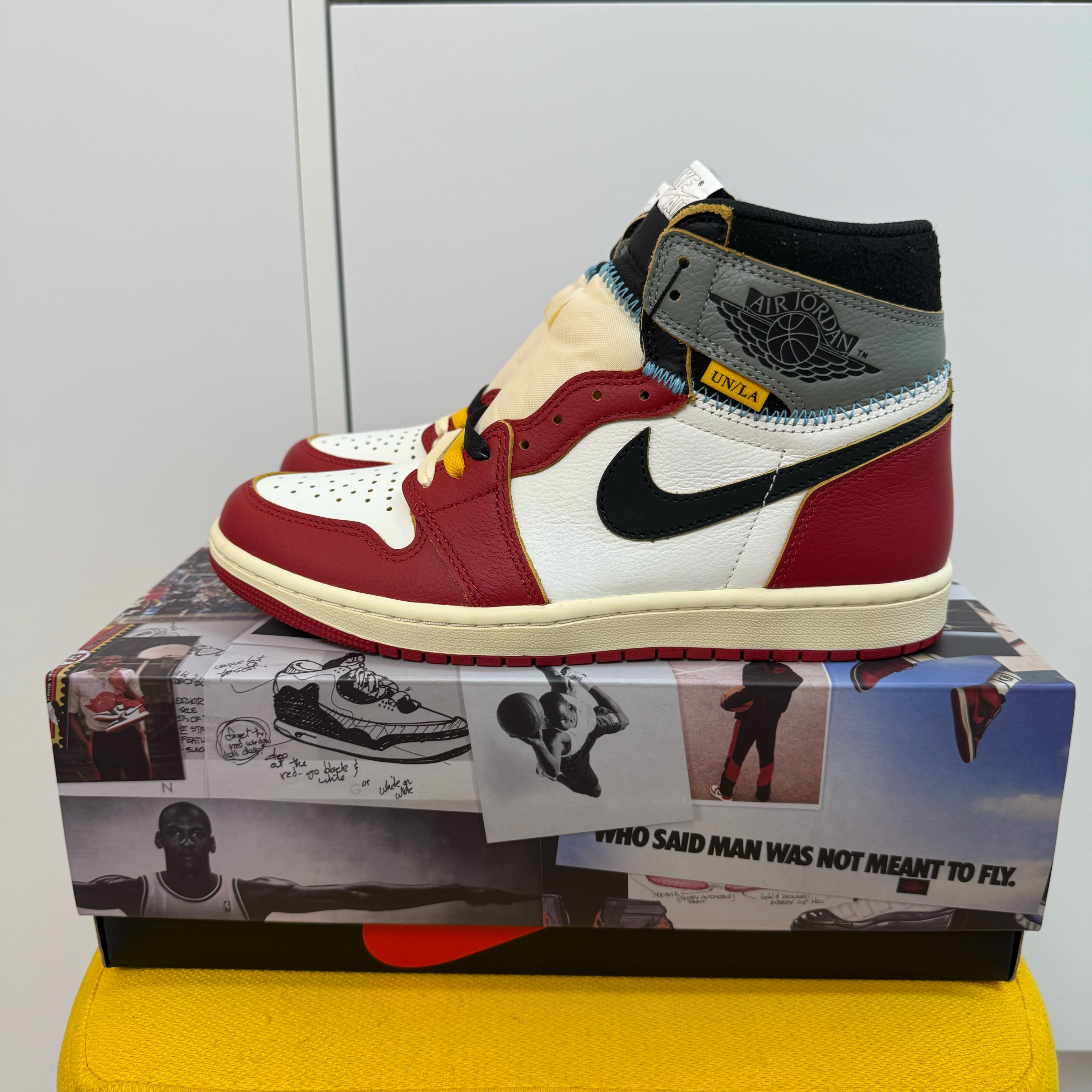 Jordan x Union Sweater Kinetic Green - Asia, Jordan 1 x Union Retro High OG Chicago Shadow 착용 스타일 - 2