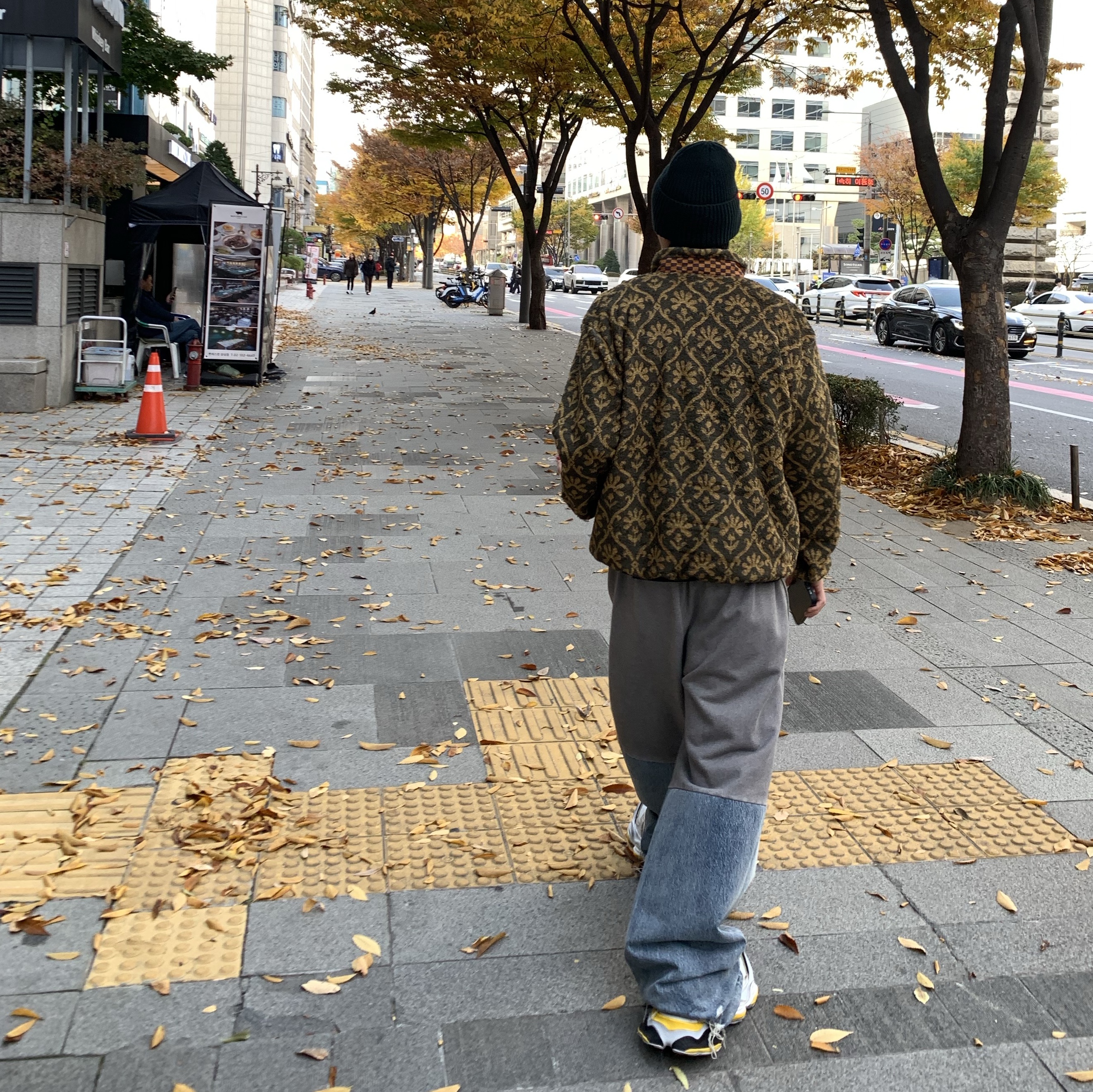 Kapital Yosemite Arabesque Pattern Fleece Zip Blouson Khaki 착용 스타일 - 4