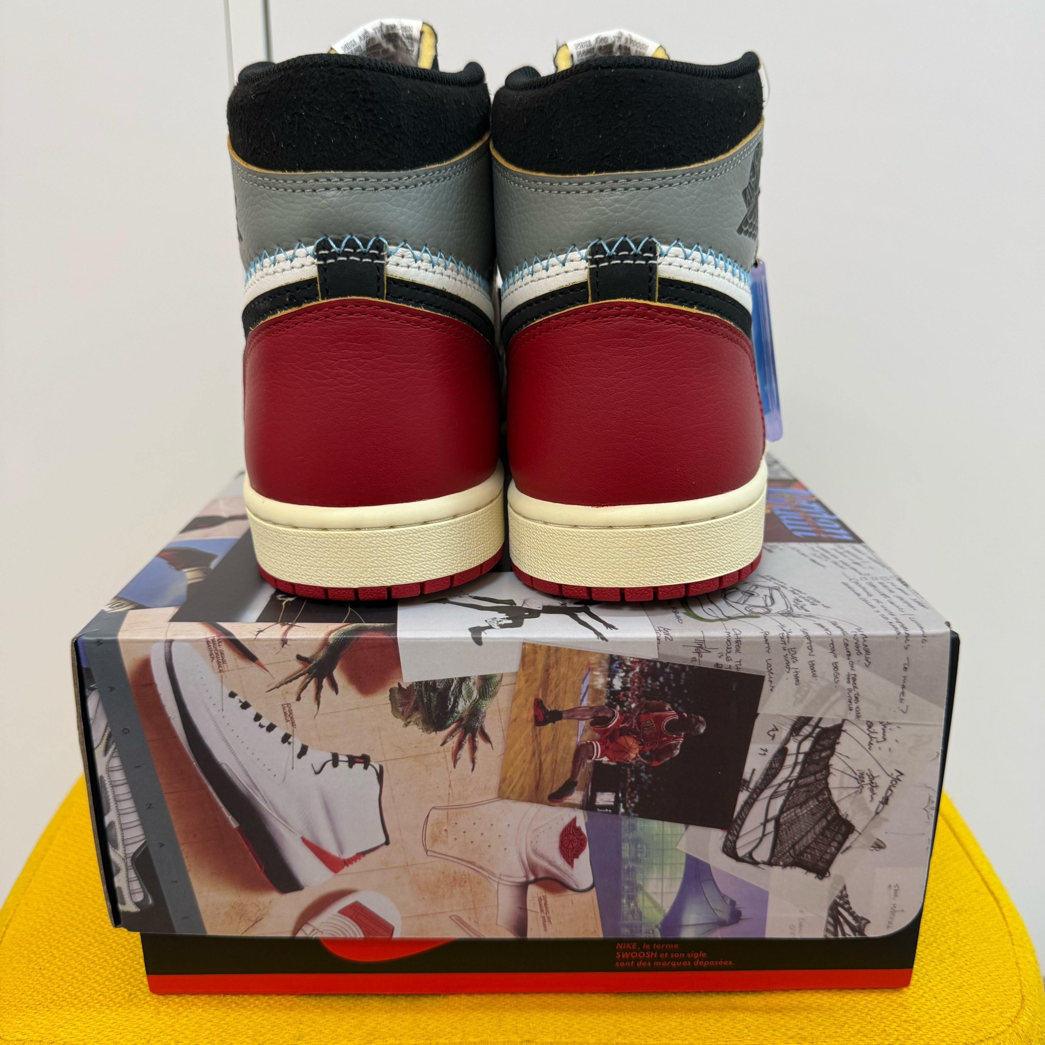 Jordan x Union Sweater Kinetic Green - Asia, Jordan 1 x Union Retro High OG Chicago Shadow 착용 스타일 - 4