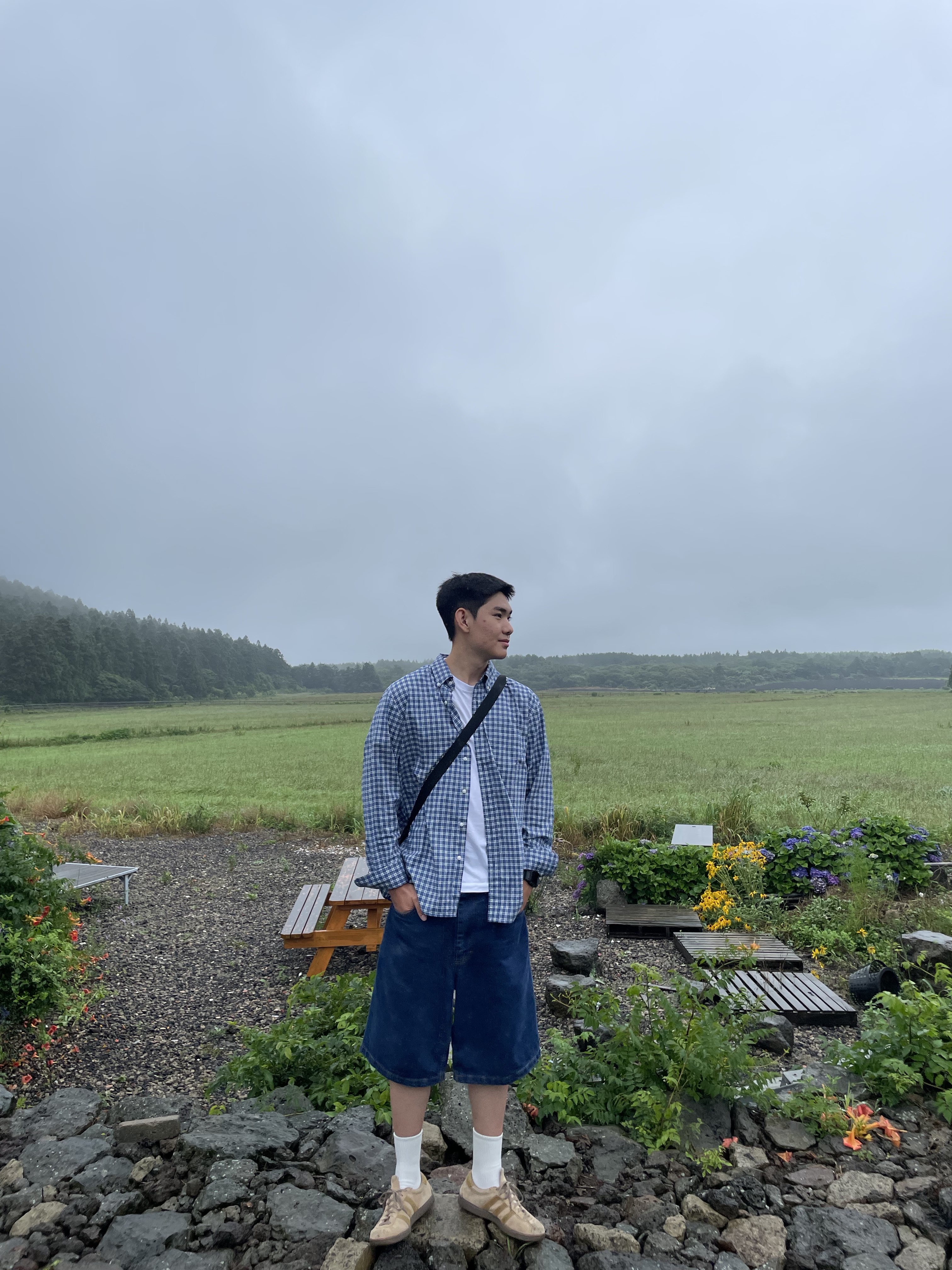 Carhartt WIP Essentials Bag Black, Polar Skate Co Big Boy Shorts Dark Blue 착용 스타일 - 1