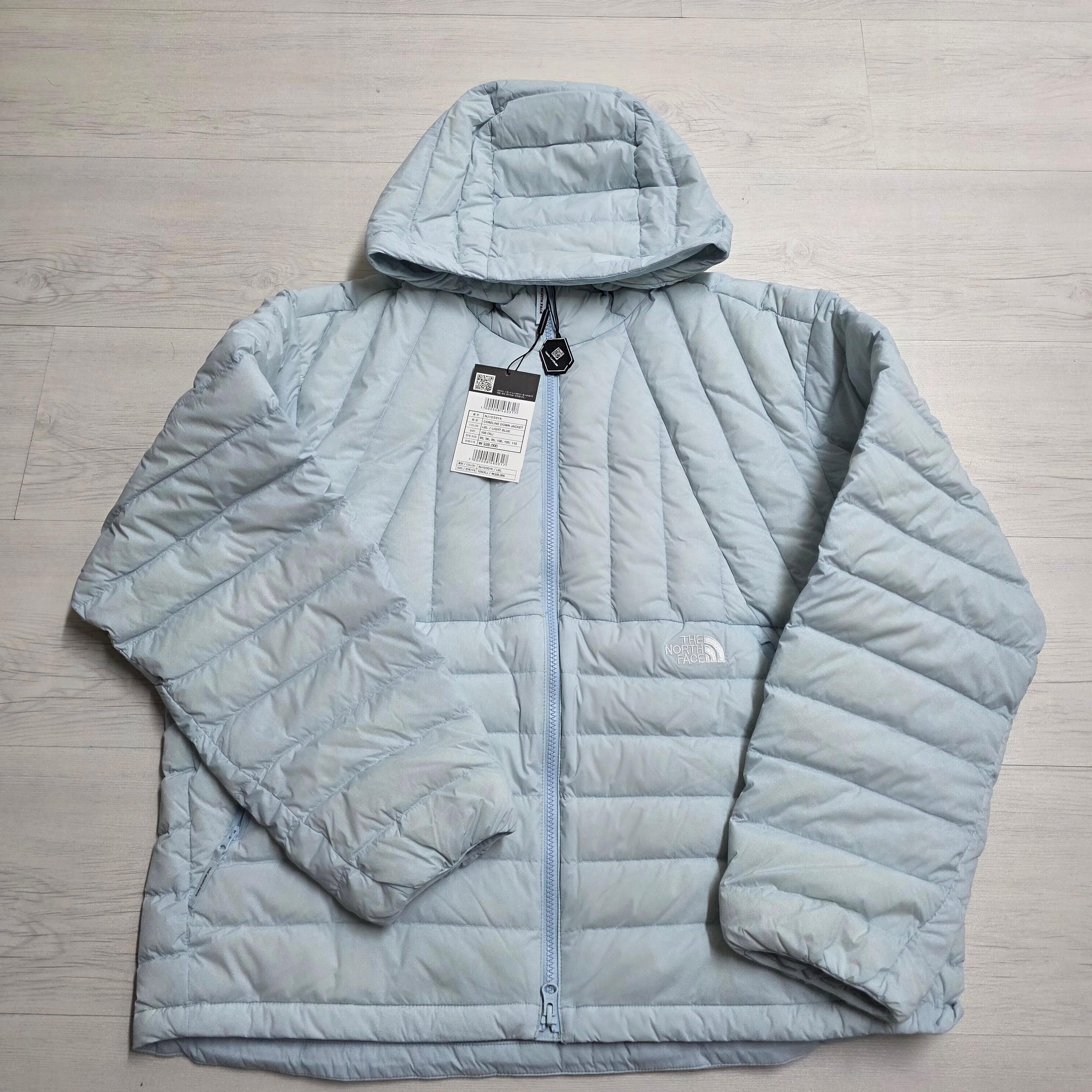 The North Face Coreline Down Jacket Light Blue - 25FW, The North Face Ventus On Jacket Silver 착용 스타일 - 3