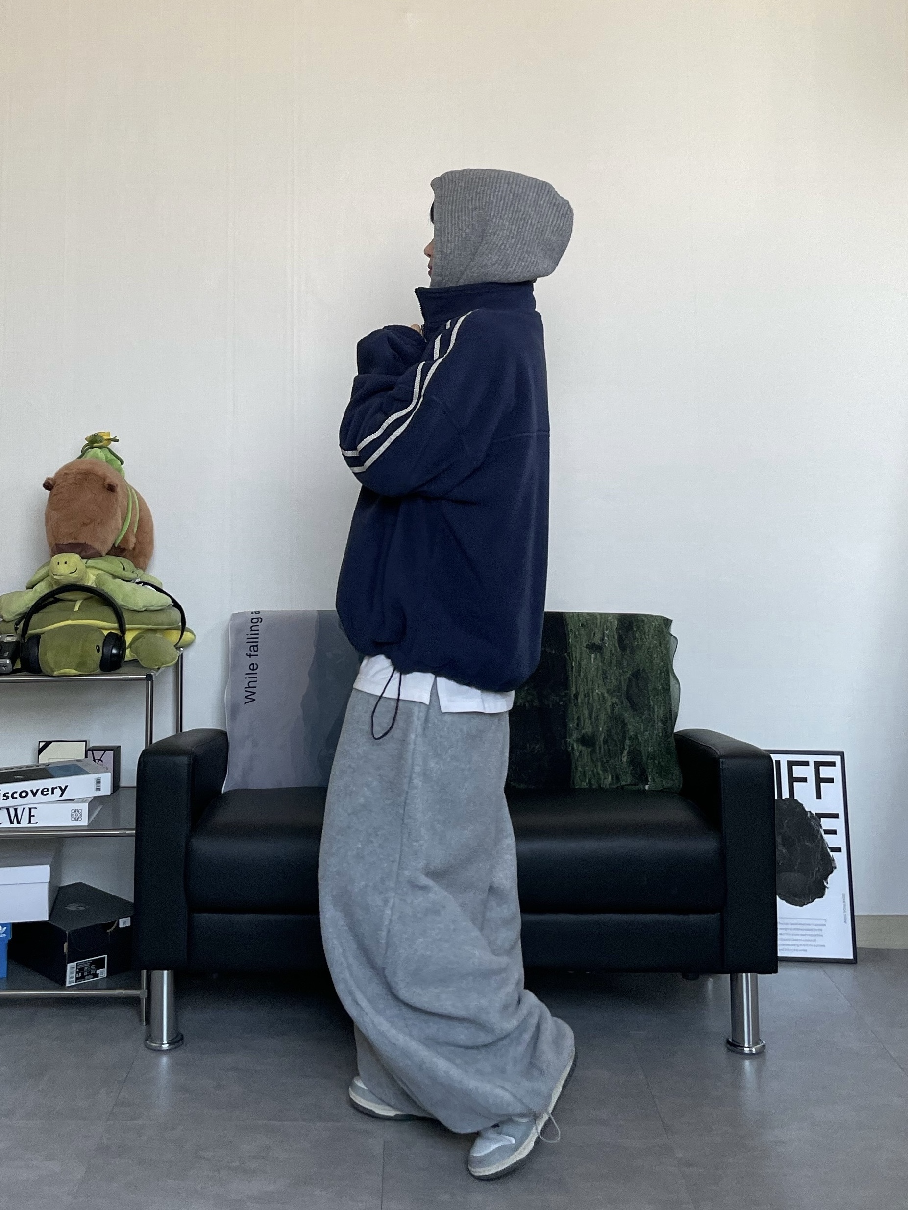 (W) Nike Dunk Low Light Smoke Grey 착용 스타일 - 3