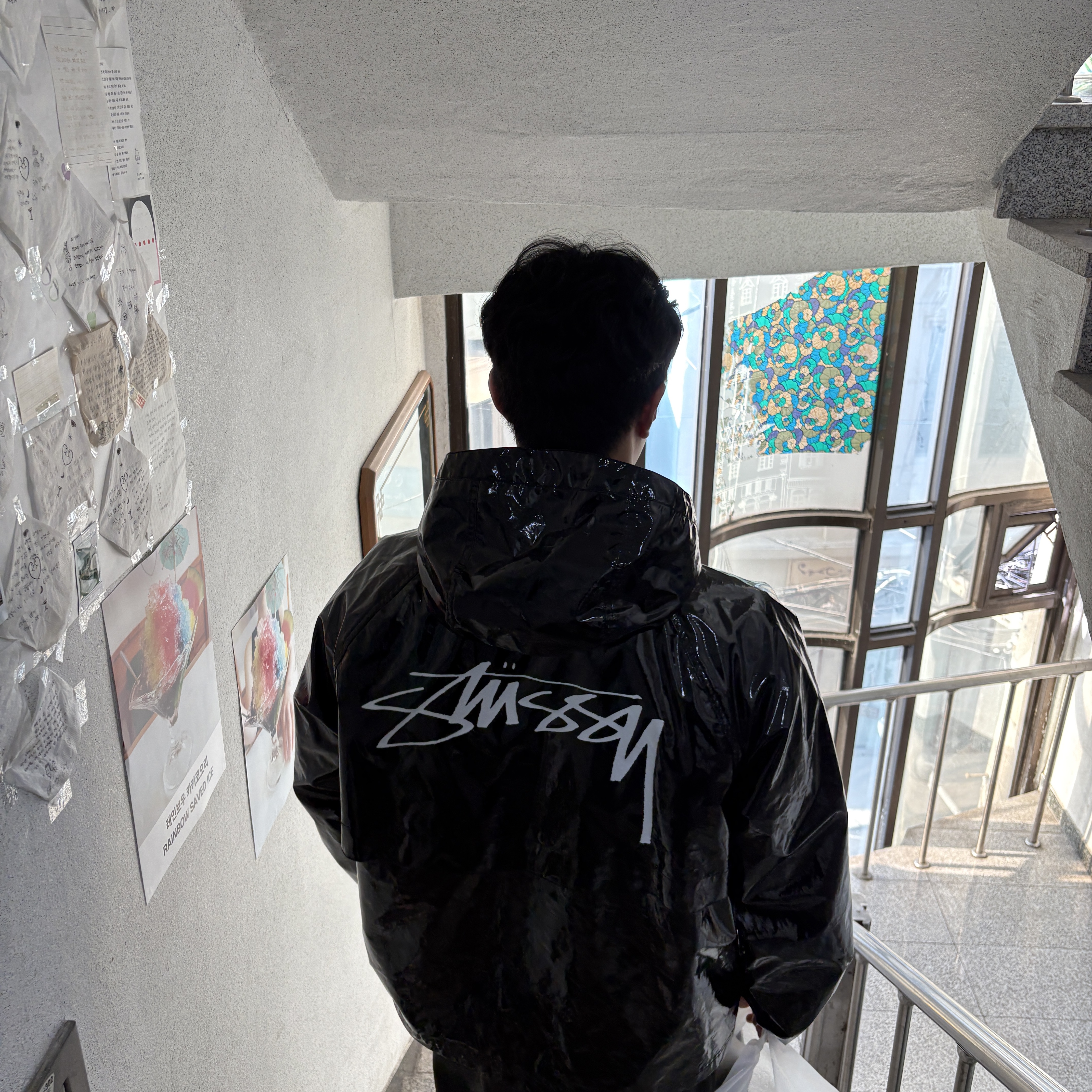 Stussy Beach Shell Coated Ripstop Black 착용 스타일