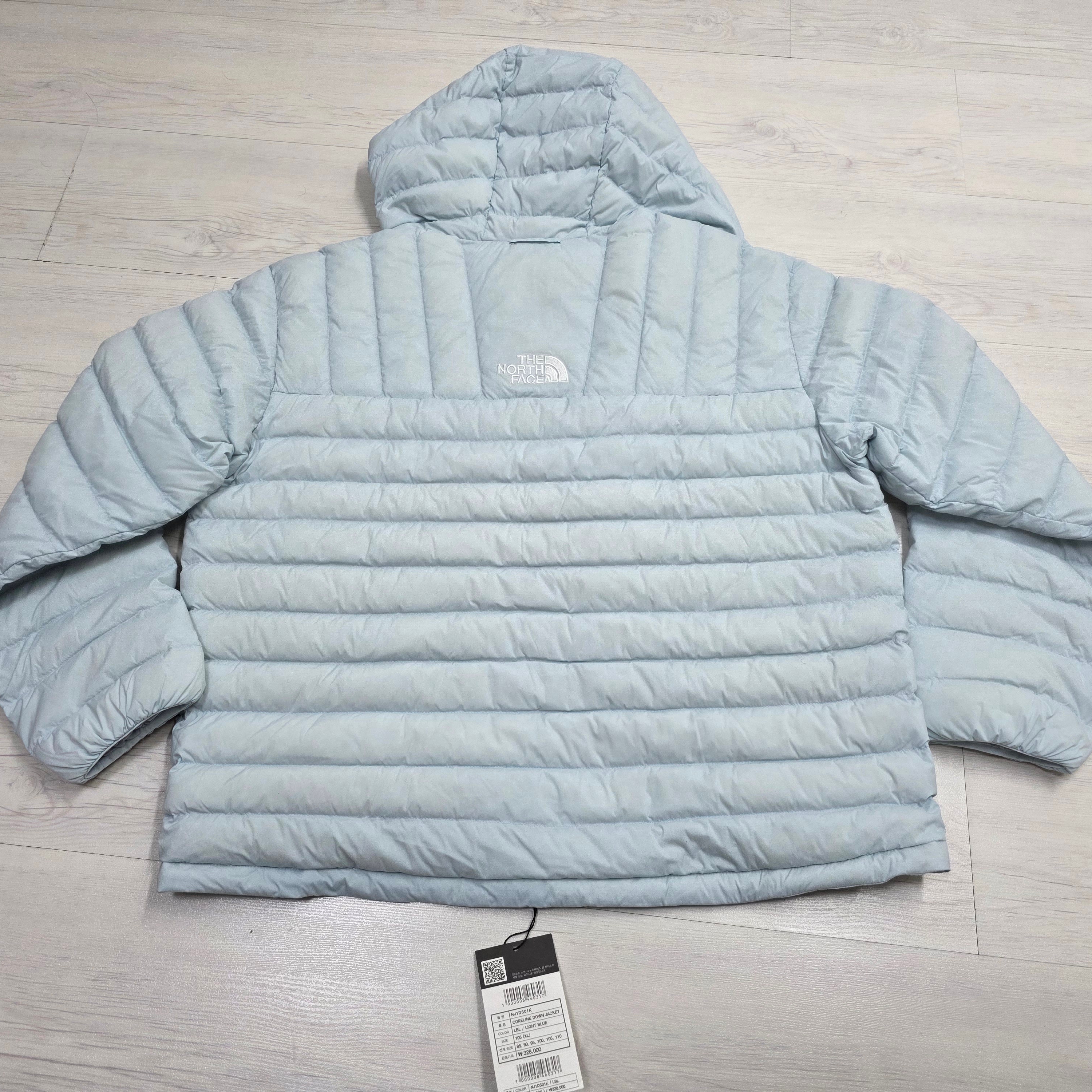 The North Face Coreline Down Jacket Light Blue - 25FW, The North Face Ventus On Jacket Silver 착용 스타일 - 6