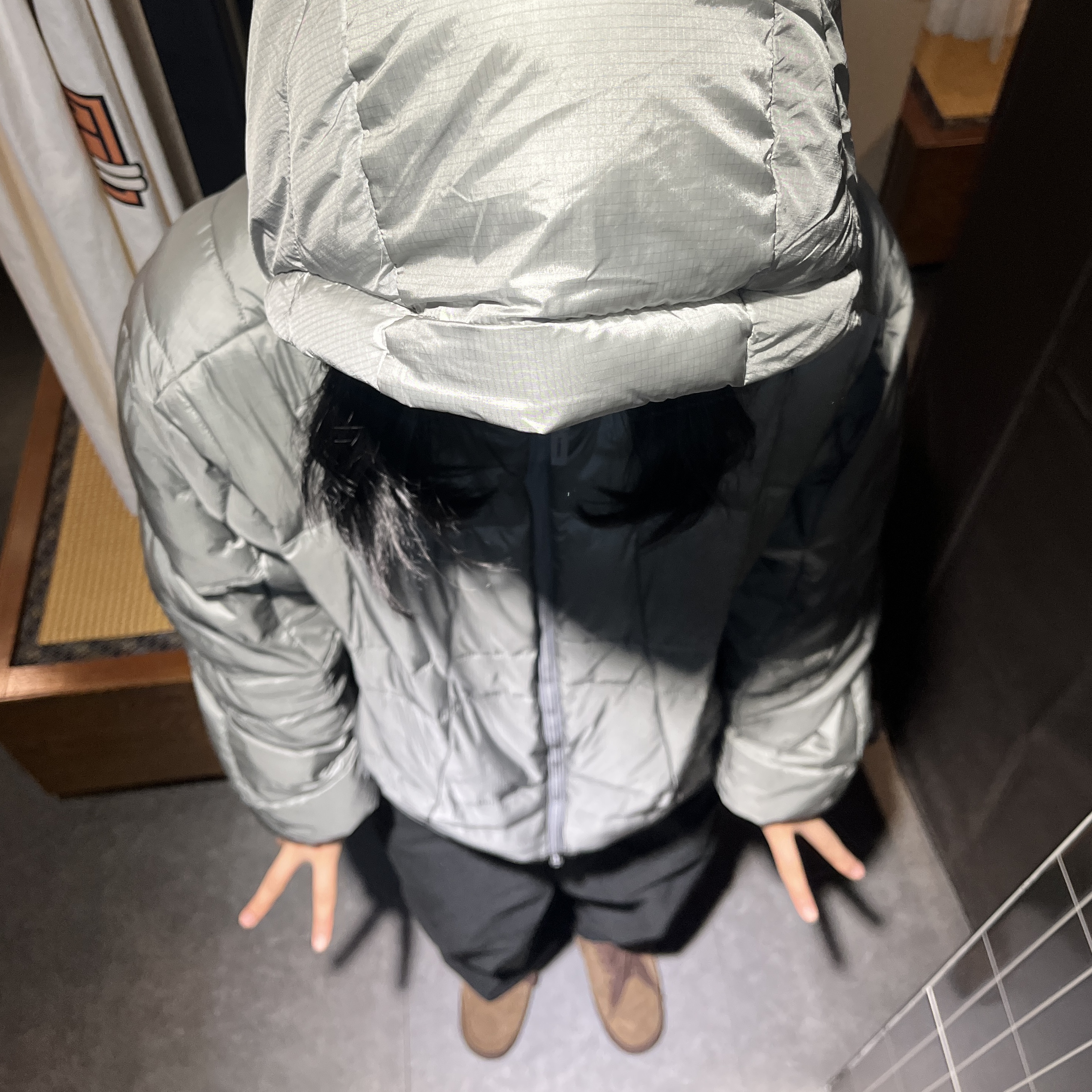 The North Face Wave LT On Jacket Gray 착용 스타일