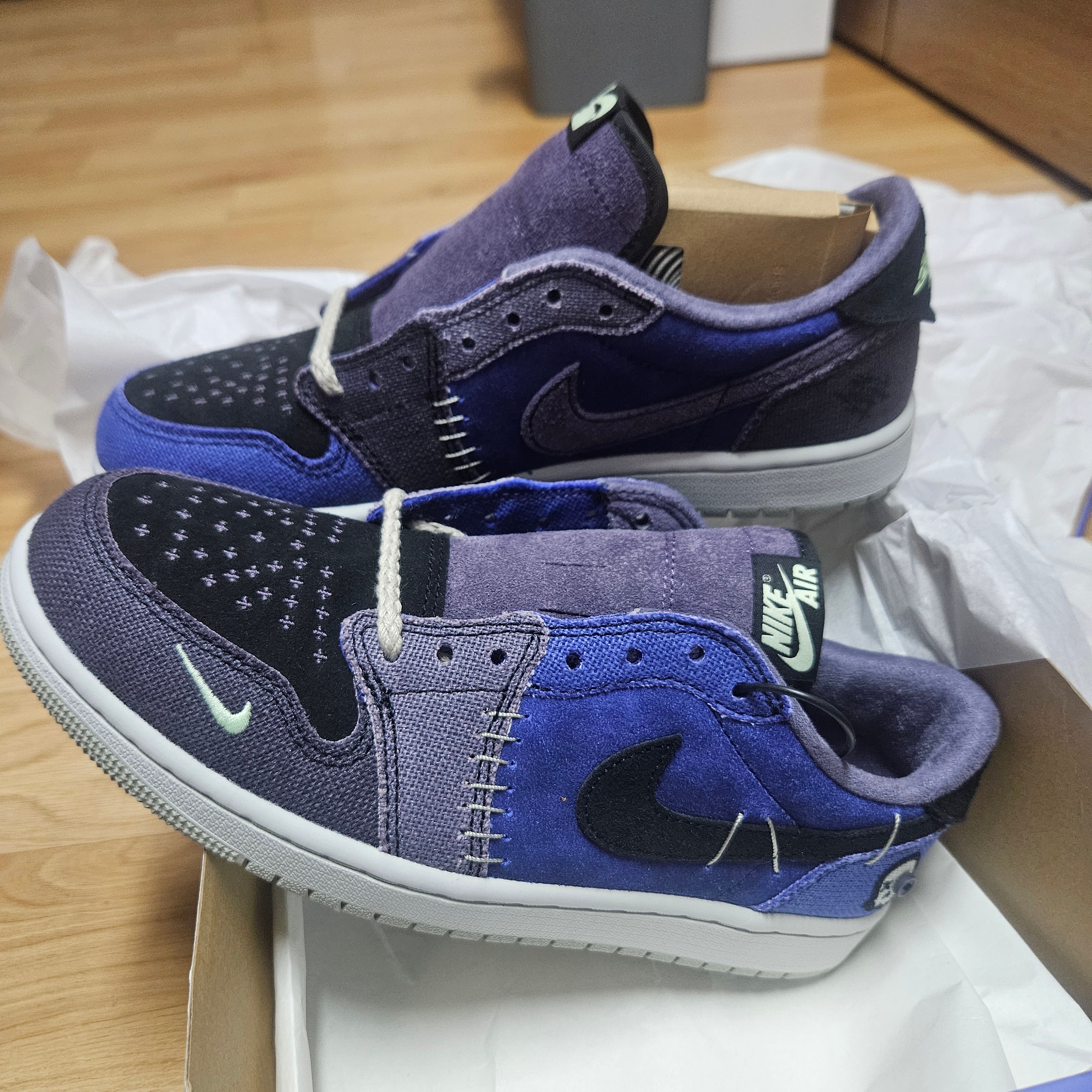 Jordan 1 x Zion Williamson Retro Low OG Regency Purple and Dark Raisin 착용 스타일