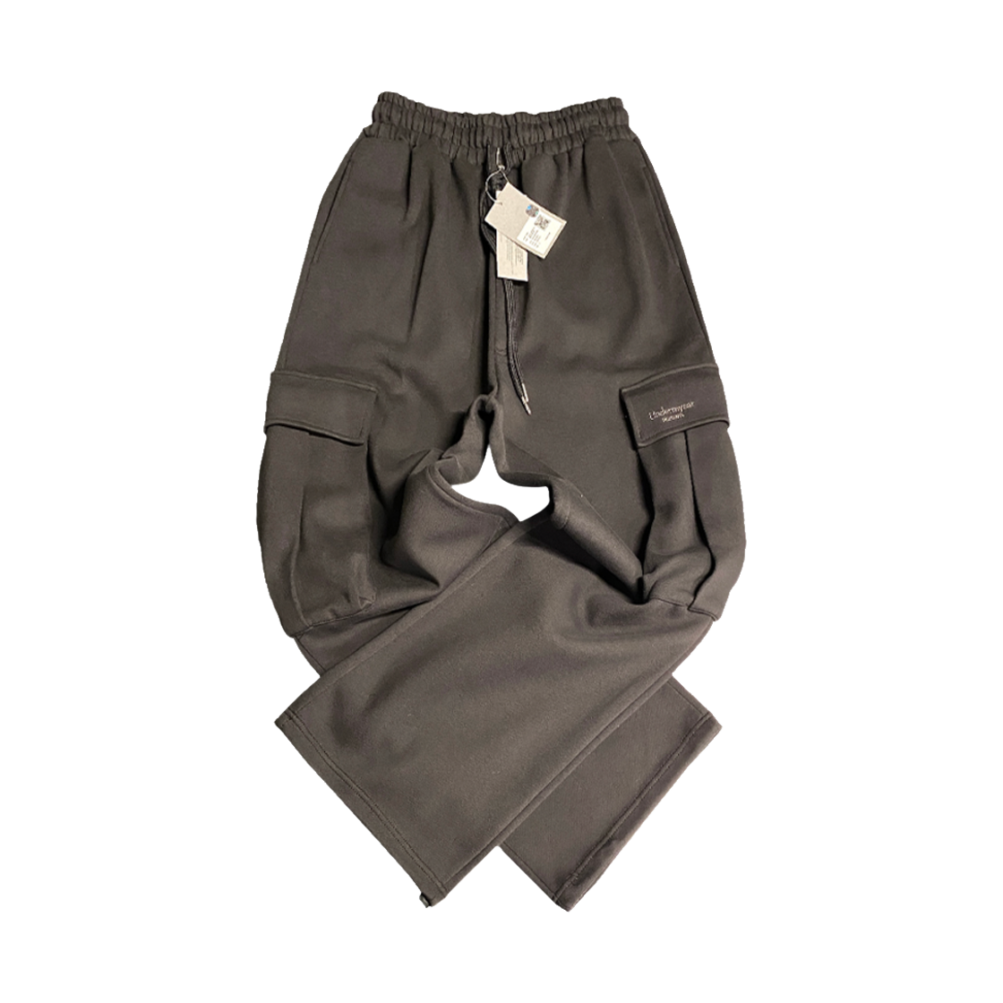 UMCM49OV Undermycar Mu.49 Anti Fxxking Logo Play Oversized Cargo Sweat Pants Olive