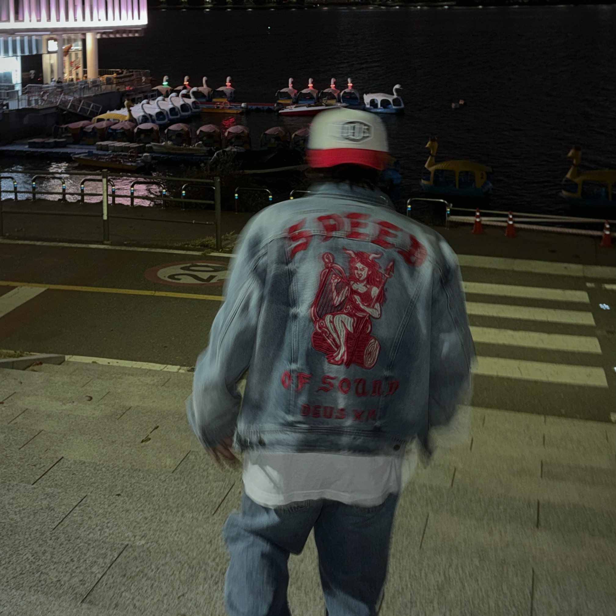 Deus Ex Machina Sissyphean Jacket Medium Indigo, Deus Ex Machina Baylands Trucker Blue 착용 스타일 - 1
