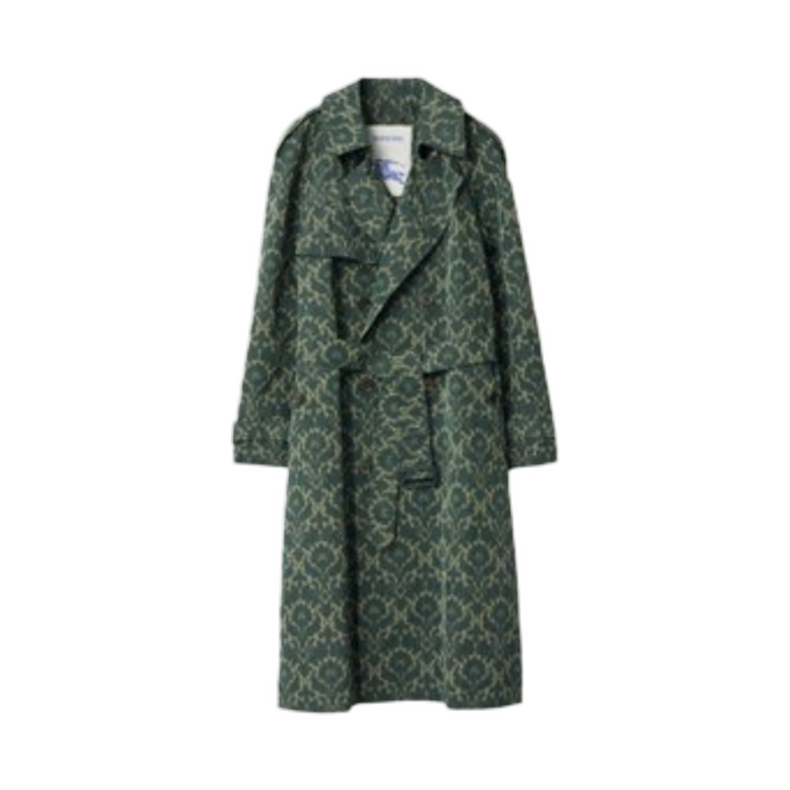 버버리 롱 바로크 비스코스 블렌드 트렌치 코트 바인 그린(Burberry Long Baroque Viscose Blend Trench Coat Vine Green) - 1