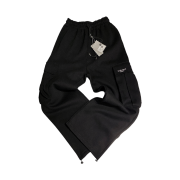 Undermycar Mu.49 Anti Fxxking Logo Play Oversized Cargo Sweat Pants Black