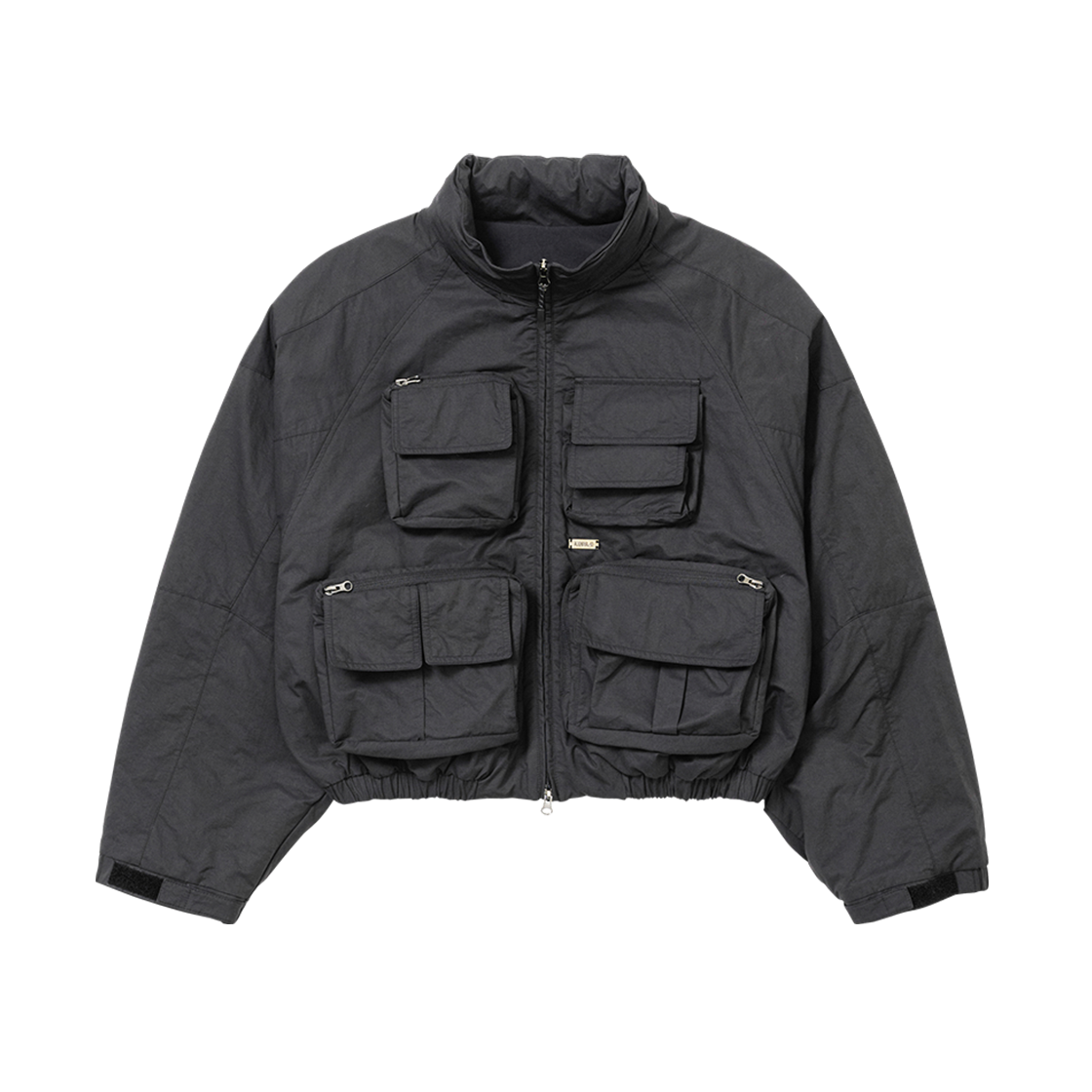 AJ254OT002BK AJOBYAJO Cargo Nylon Short Jacket Black