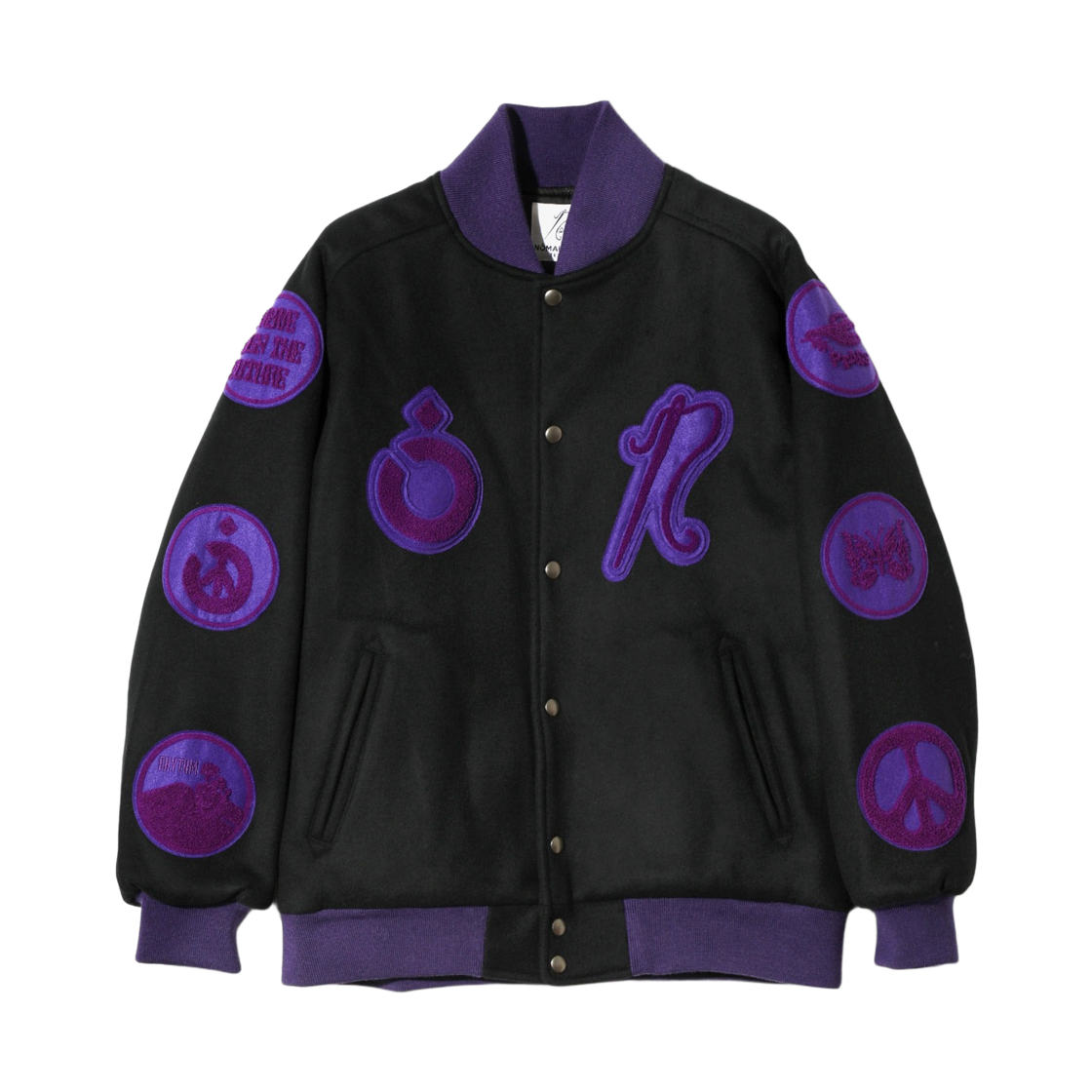 RW2063 Needles x Nomarhythm Textilepatch Varsity Jacket Black