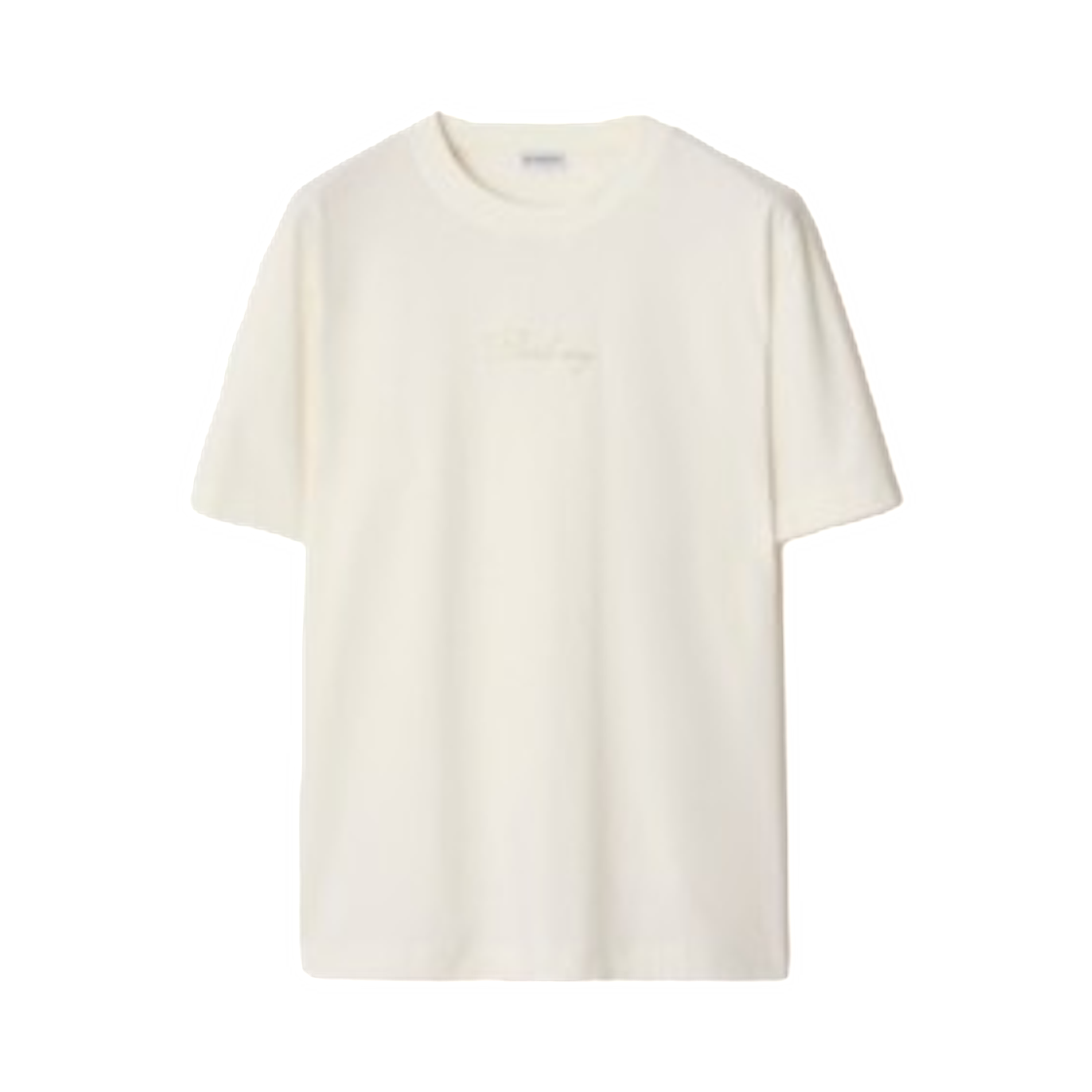 81190801 Burberry Check Cursive Logo Cotton T-shirt Chalk White